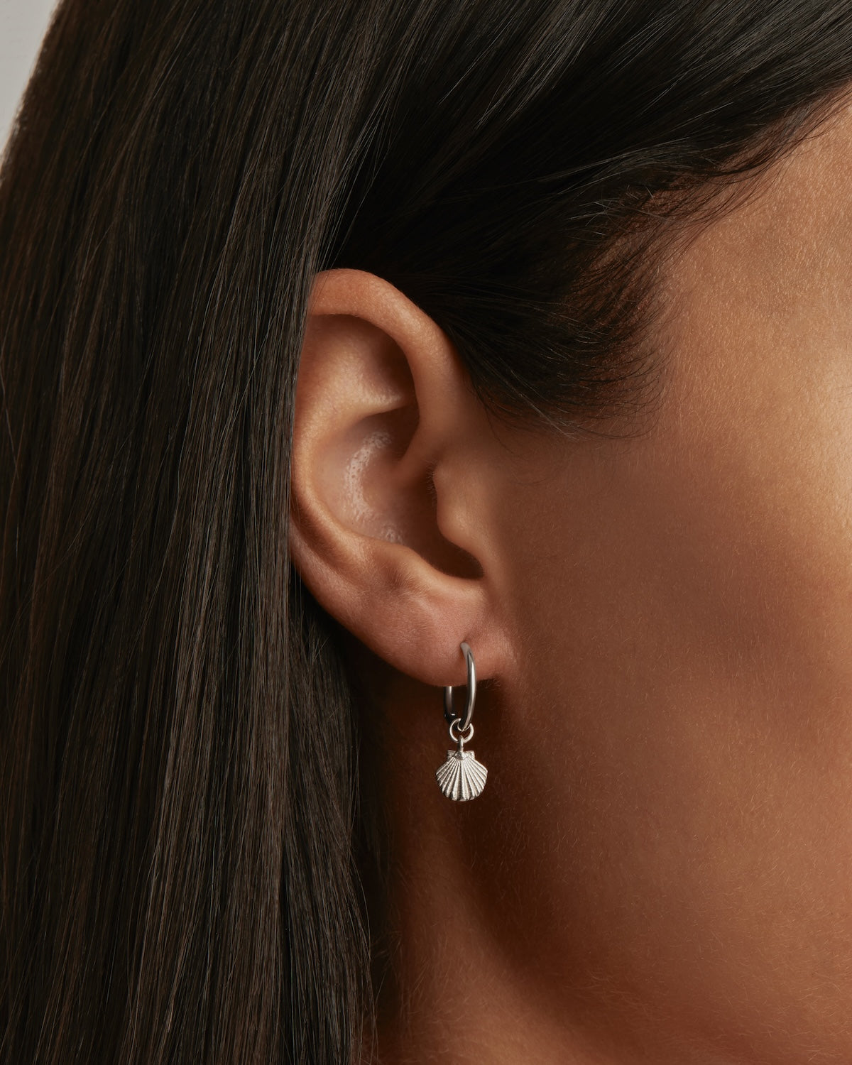 Styling Sterling Silver By the Shore Shell Hoop Earrings for Beach Vacations & Summer Outfits