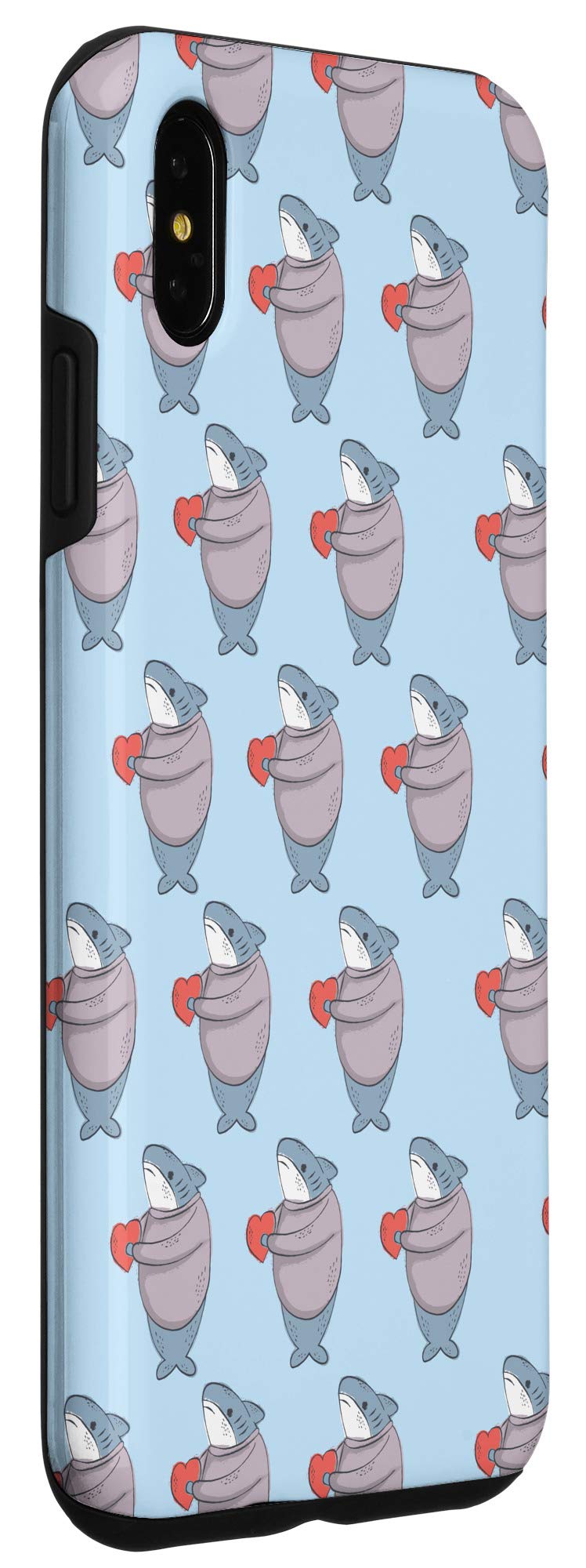 Cute Shark With Love iPhone XS Max Phone Case - Seamless Pattern Protective Cover for Everyday Use & Travel