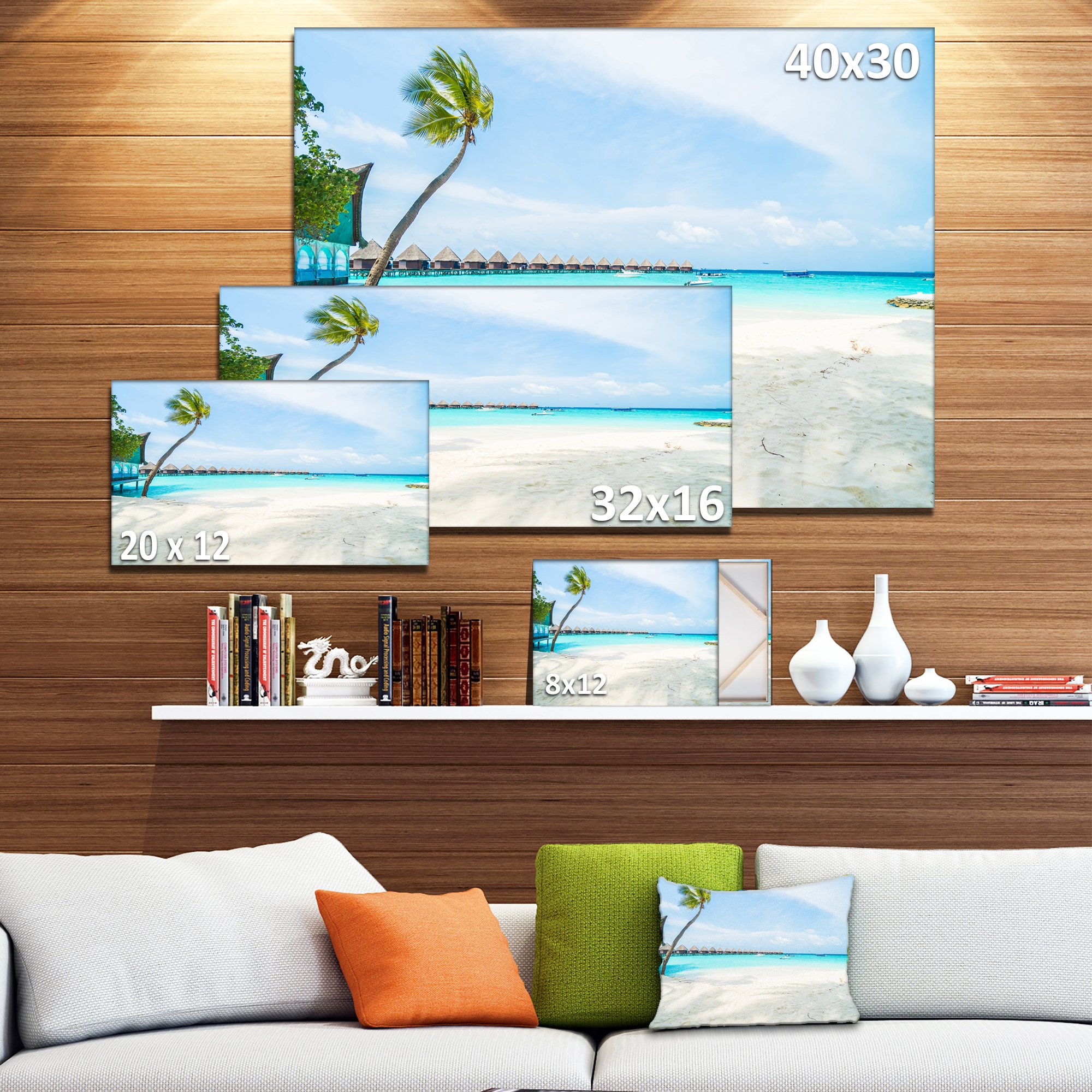 Tropical Maldives Island Seascape Canvas Art Print - Stunning Beach Wall Decor for Living Room, Bedroom & Office - Perfect Coastal Home Decor & Gift Idea