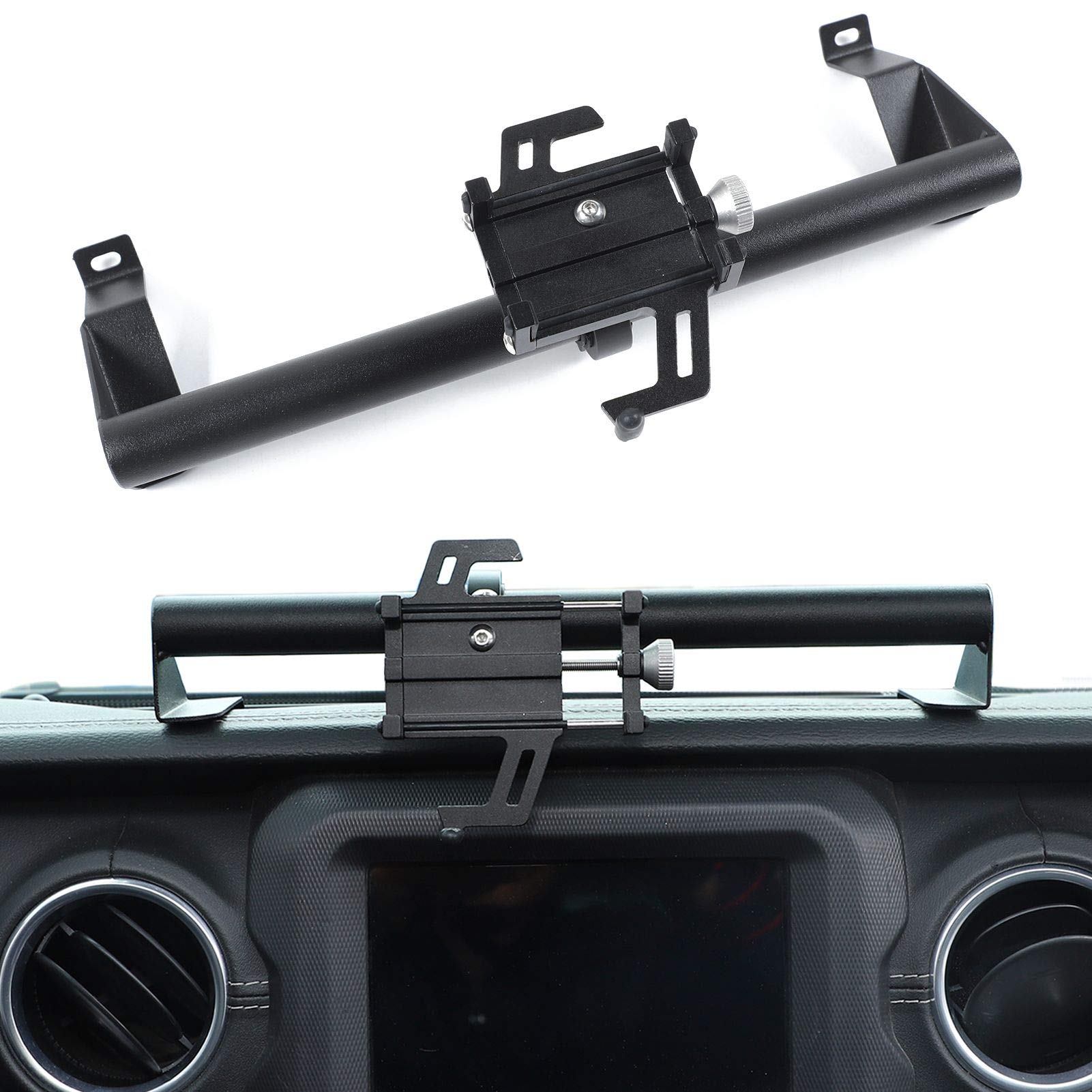 Jeep JL Dash Phone Mount - Compatible with 2018-2023 Jeep Wrangler JL JLU Sport Rubicon Sahara & Gladiator JT - Secure Cell Phone Holder for Off-Road & Daily Driving