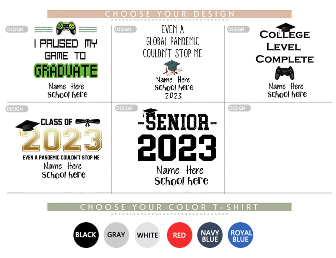 Custom Class of 2023 Graduation T-Shirt for Men - Personalized 2023 Graduation Gift - Perfect for Graduation Ceremonies, Parties & Alumni Events