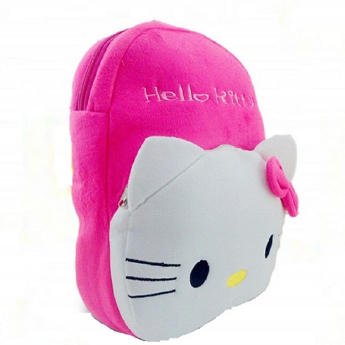 Hello Kitty Down School Backpack - Soft Plush Cartoon Character Kids Backpack for Boys & Girls, Durable & Lightweight for School, Travel & Daily Use (Pink)