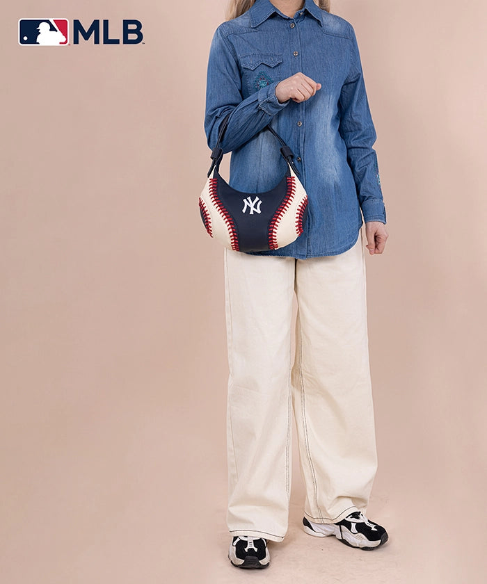 MLB New York Yankees Hobo Bag for Women - Stylish Crossbody Shoulder Purse - Perfect for Baseball Games, Travel & Everyday Use