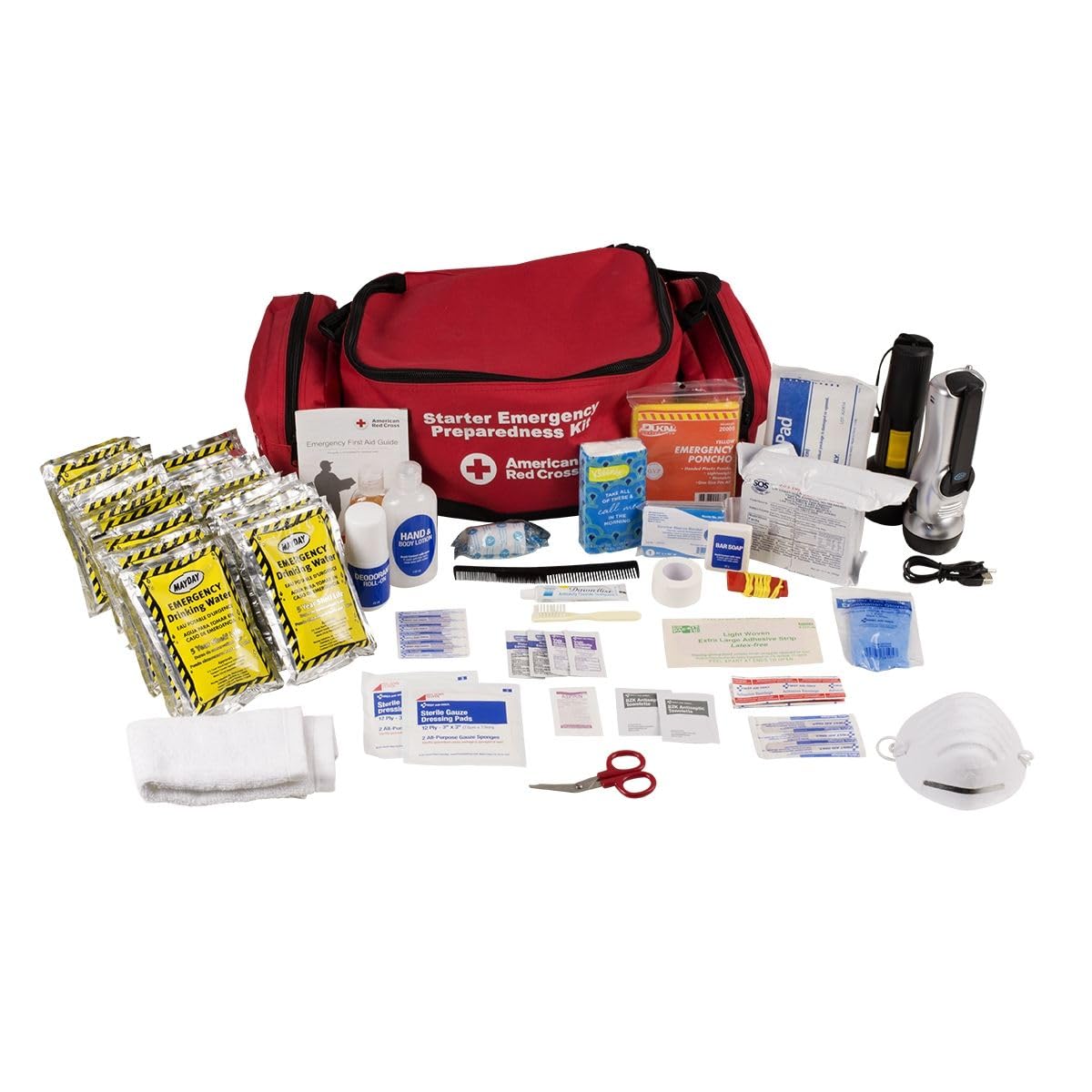 First Aid Concepts Basic Emergency Preparedness Starter Kit - 12 Hour Survival Supplies for 1 Person | Includes Water, Phone Charger, Blanket & Food | Perfect for Camping, Hiking, Natural Disasters & Emergency Preparedness