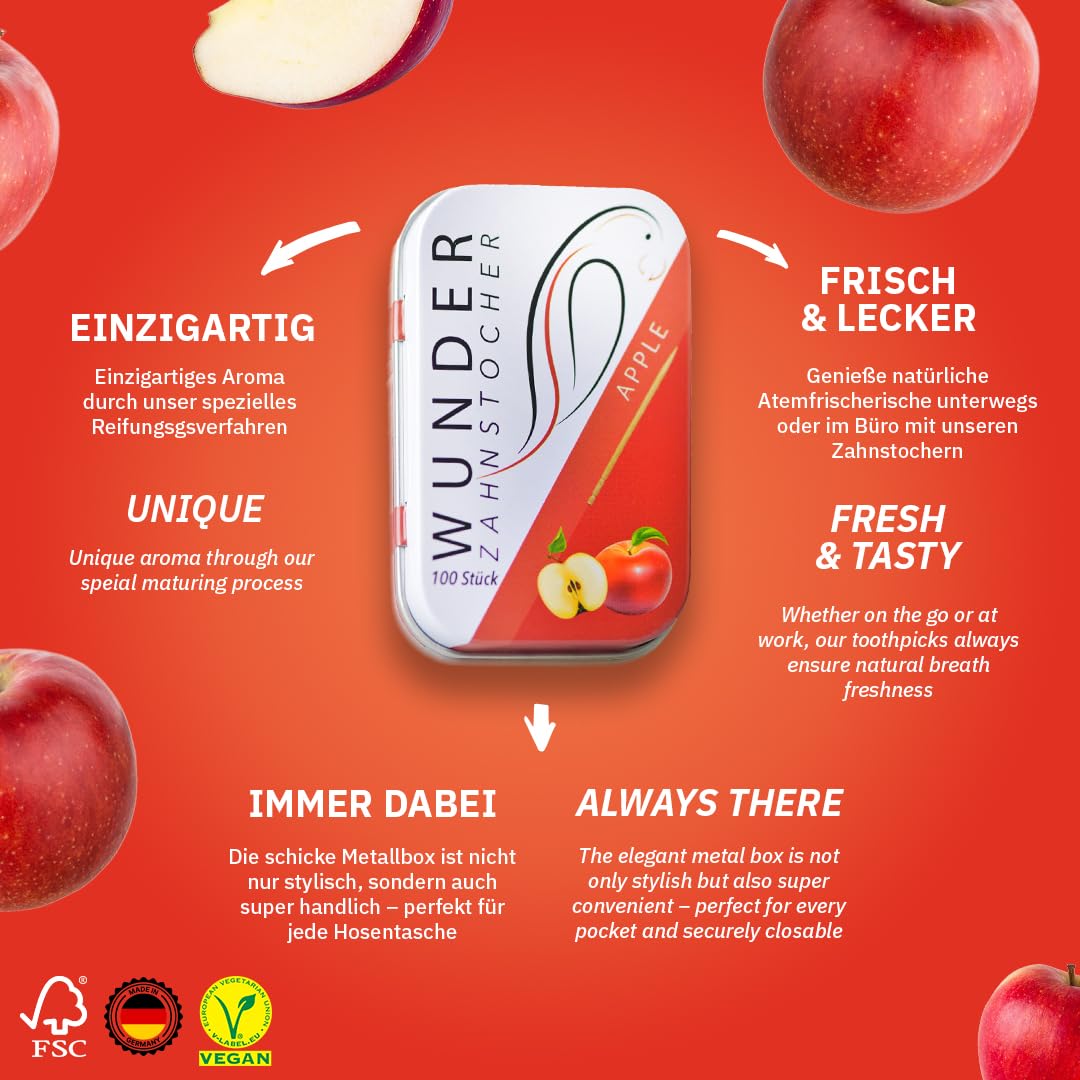 Flavored Toothpicks for Fresh Breath | Stop Nail Biting & Teeth Cleaning On-the-Go | Sugar-Free Vegan Toothpicks for Travel, Office & After Meals