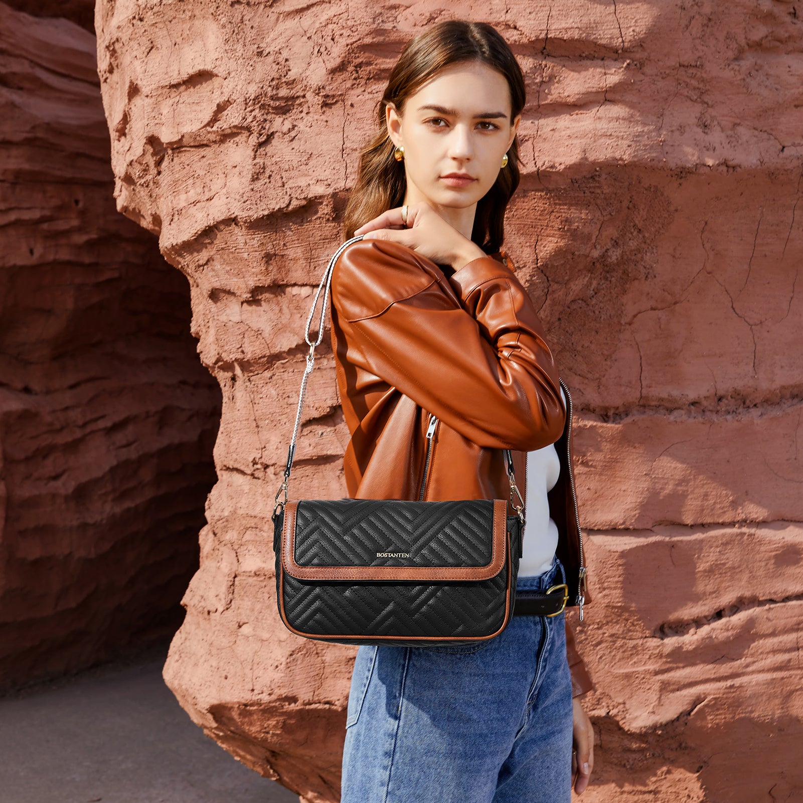Kweli Quilted Vegan Leather Crossbody Purse for Women - Stylish & Cruelty-Free Handbag for Everyday Use, Work, and Travel