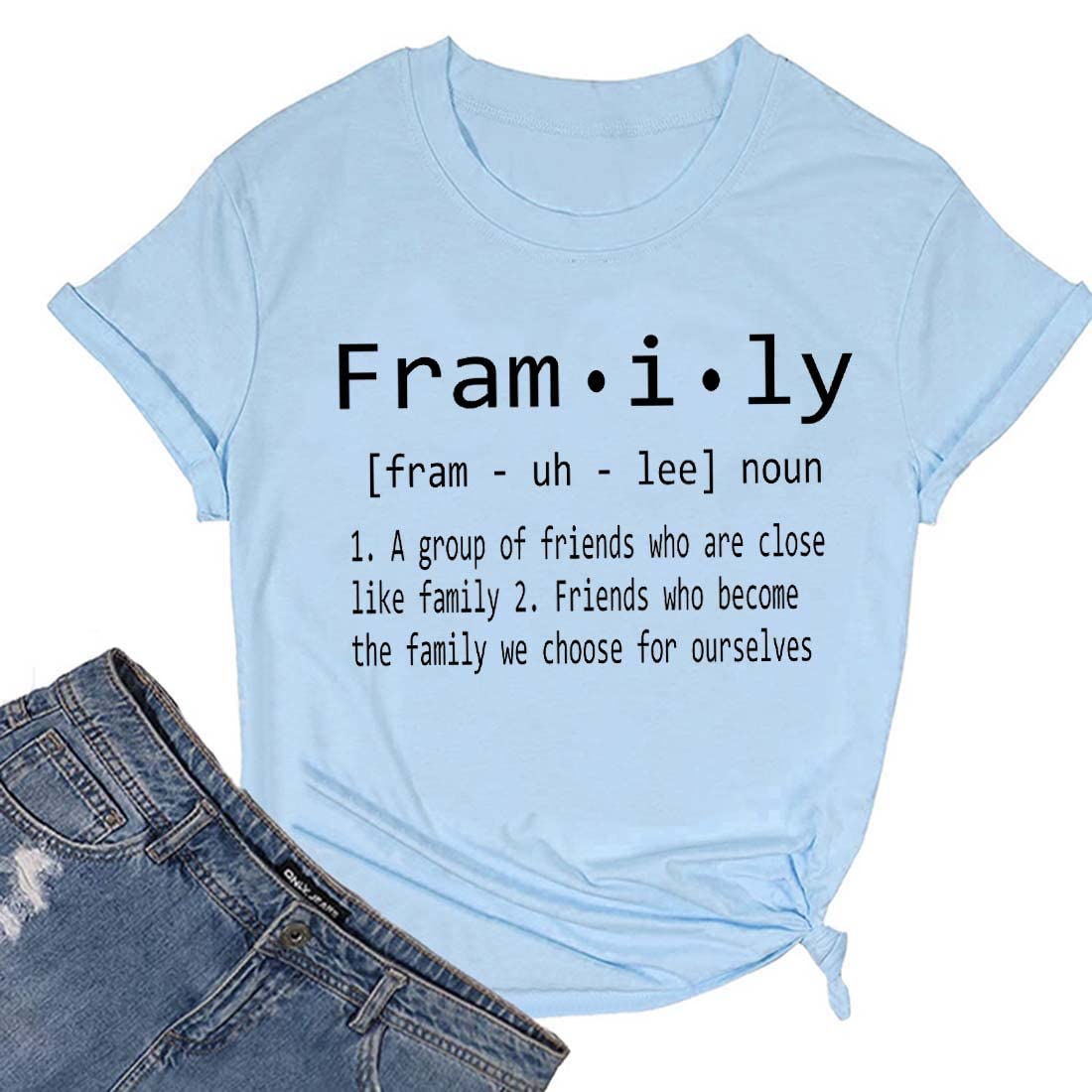 TMCSSYIE Framily Matching T-Shirts for Women - Best Friend & Bestie Graphic Tees - Short Sleeve Casual Crewneck Tops - Perfect for Girls' Night Out, Friendship Gifts, and Family Reunions