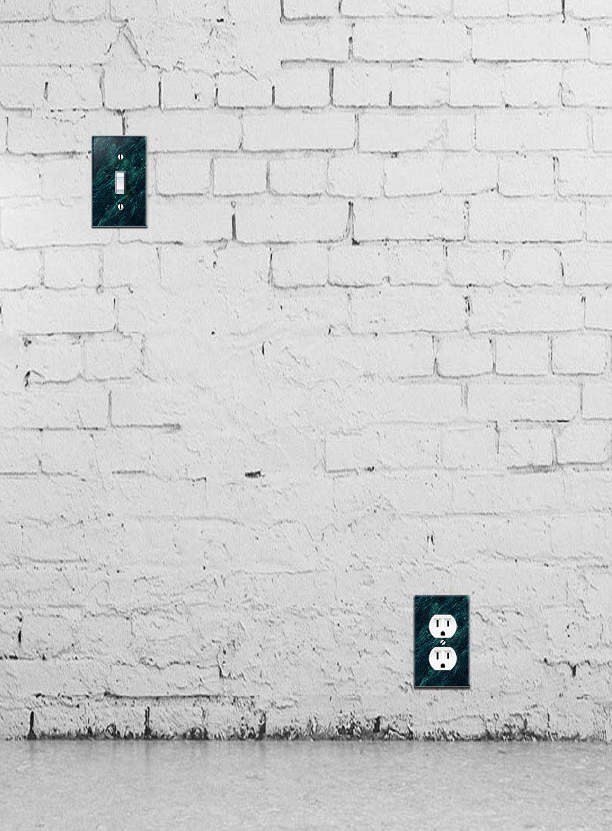 WIRESTER Single Gang Toggle Light Switch Plate Cover - Green Marble Wall Plate (2-Pack) for Home, Office & Commercial Decor