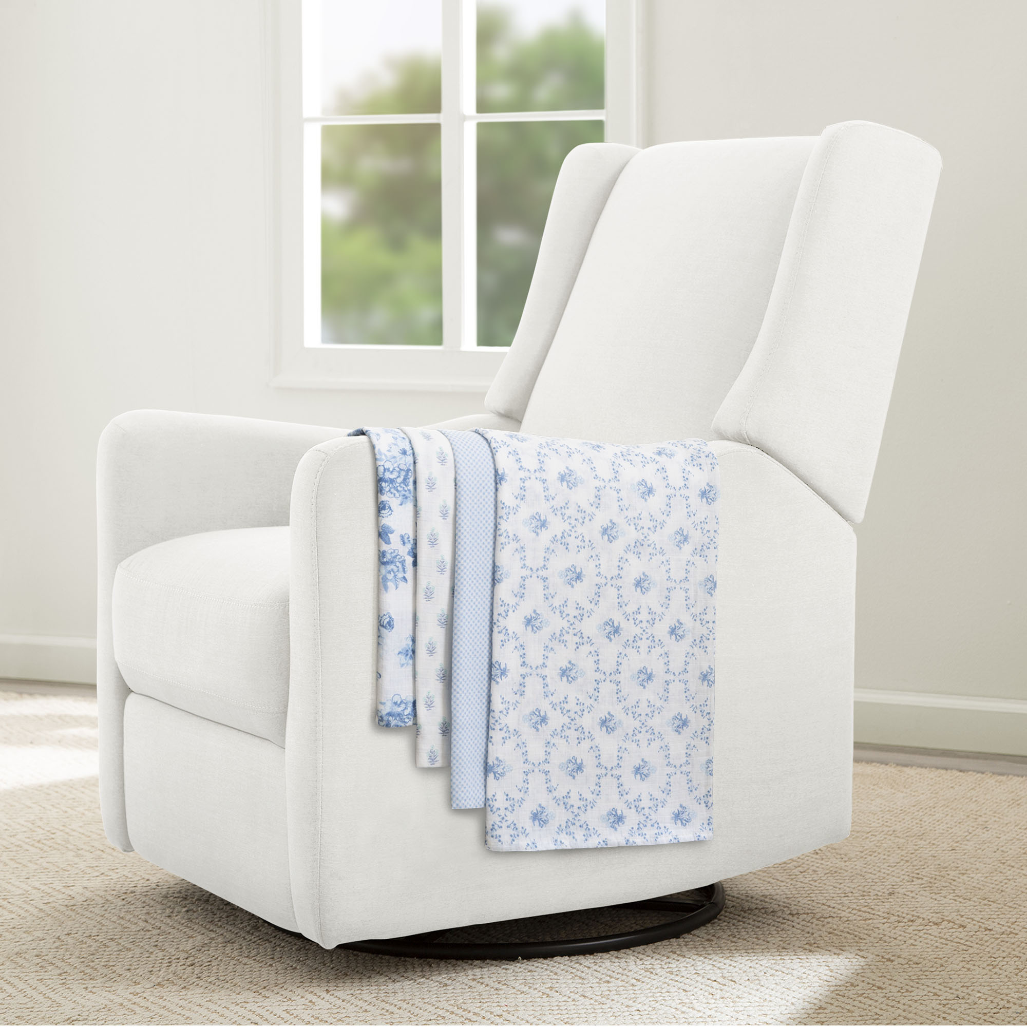 Soft 100% Cotton Muslin Baby Swaddle Blankets - 4 Pack Set for Newborns, Infants & Toddlers - Perfect for Swaddling, Nursing, Stroller & Car Seat Cover
