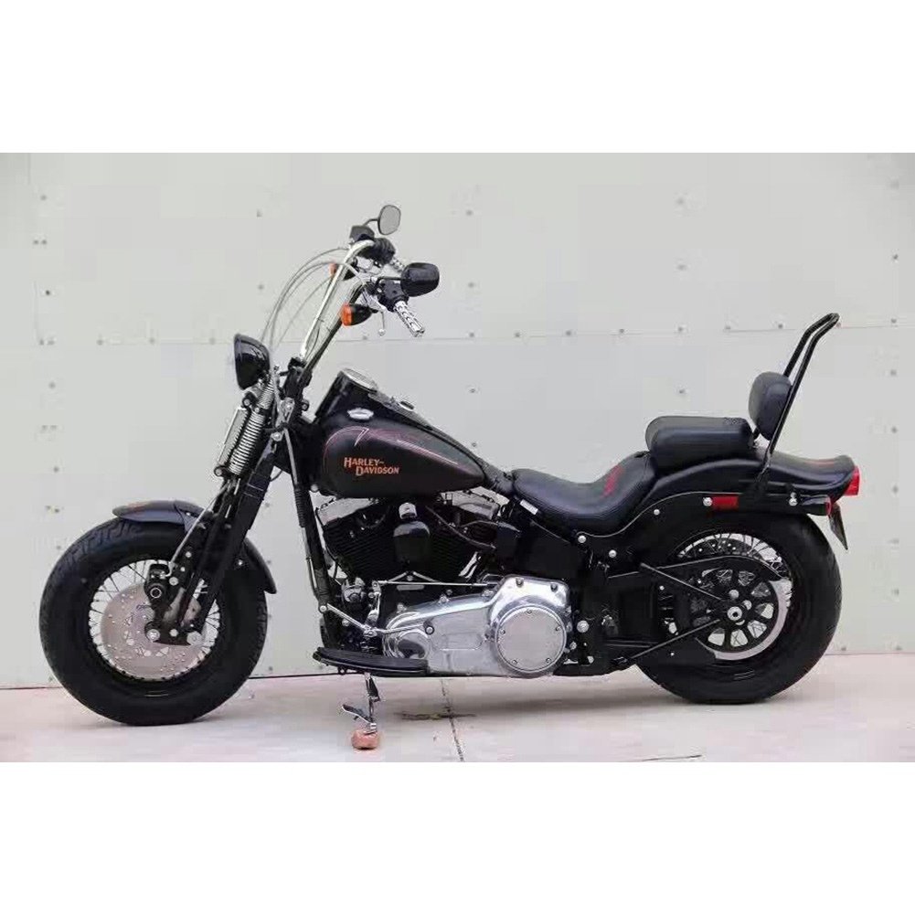 Premium Sissy Bar Backrest Pad for Harley Softail Models (2006-2018) & Fat Boy/Fat Boy Lo (2007-2018) - Comfortable Passenger Seat Cushion - Black - Perfect for Long Rides & Touring