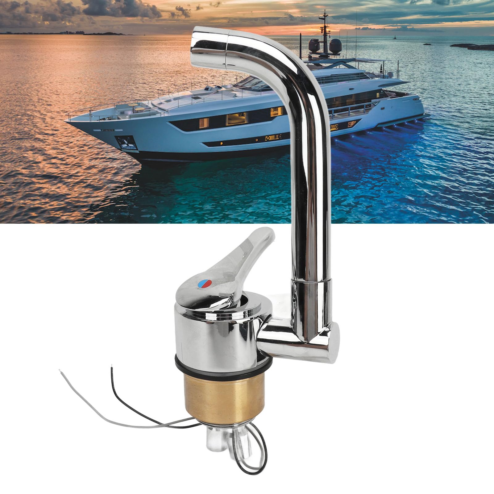 360° Rotatable RV Water Faucet - Stainless Steel Hot & Cold Water Supply for Campers, Travel Trailers, RVs | Perfect for Outdoor Camping, Road Trips & RV Living