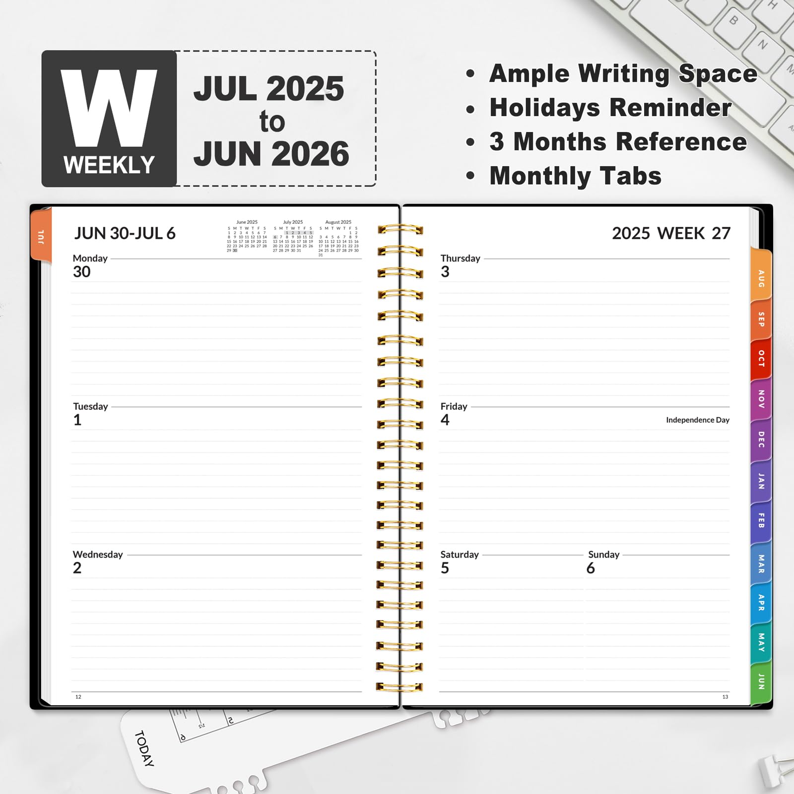 SUNEE 2025-2026 Academic Planner - Weekly & Monthly Organizer from July 2025 to June 2026, 6.4
