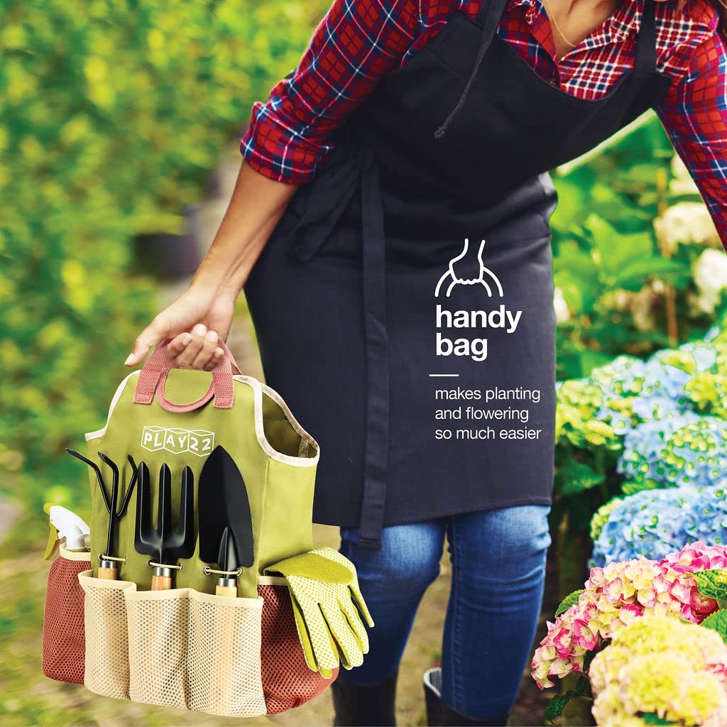 Premium 10-Piece Heavy Duty Gardening Tools Set with Stylish Tote Bag - Durable Stainless Steel Garden Kit for Women (Ideal for Planting, Weeding & Landscaping) - Perfect Gardening Gift for Mother's Day & Outdoor Enthusiasts