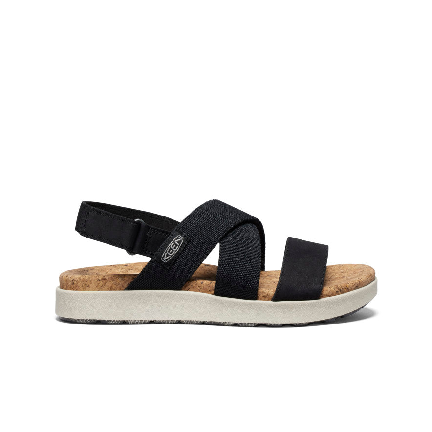 Women's Elle Criss Cross Sandals - Black/Birch | Comfortable Summer Casual Shoes for Beach, Vacation & Everyday Wear