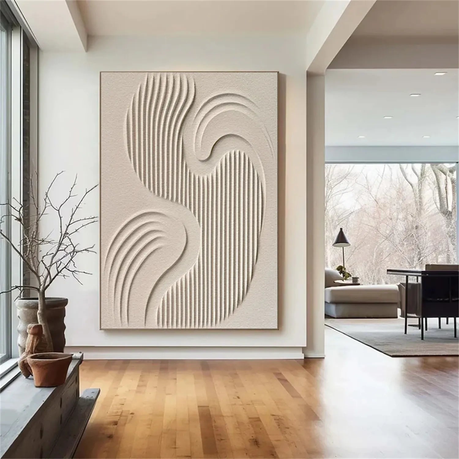 Beige & Brown Abstract Wall Art Print #BB102 - Modern Home Decor for Living Room, Bedroom & Office