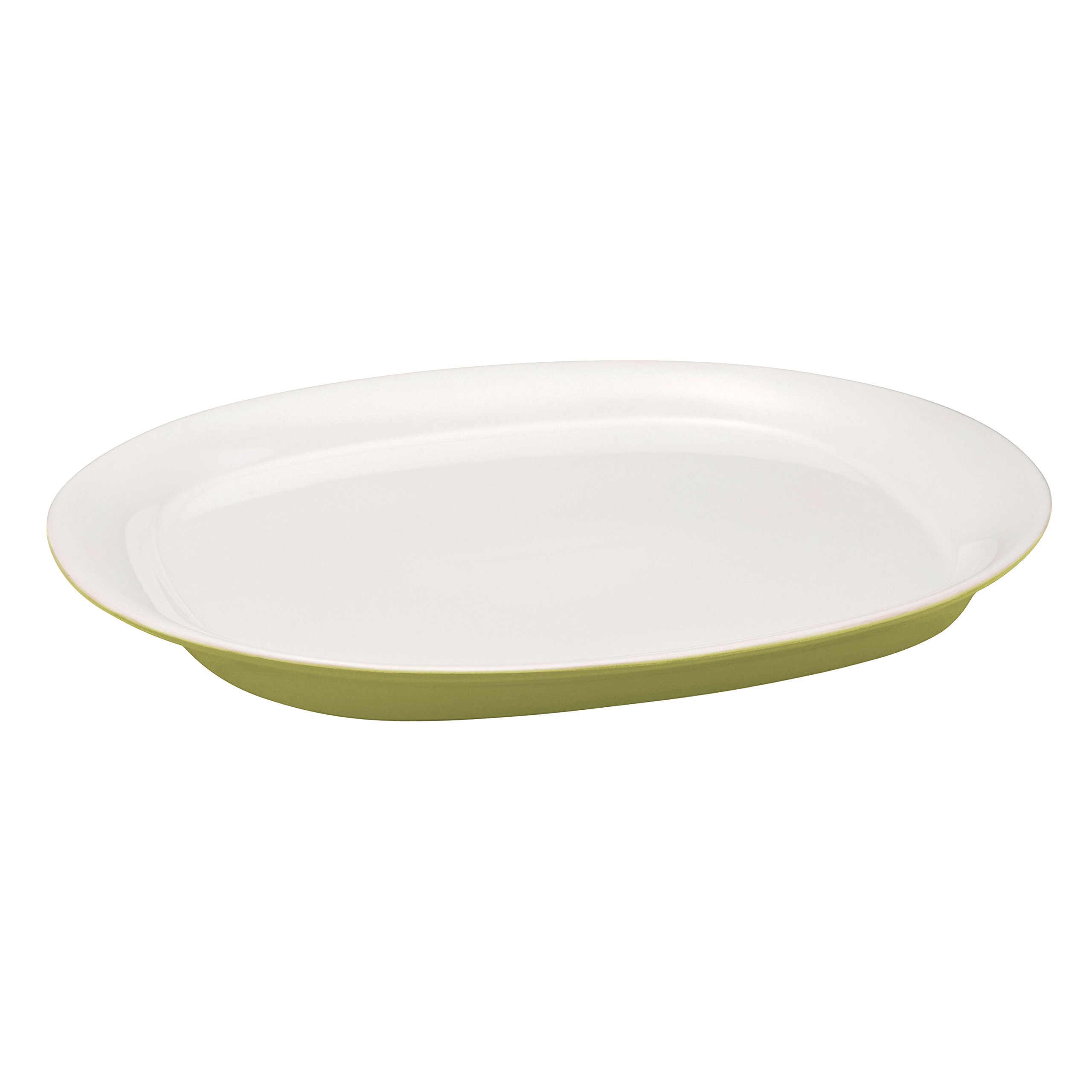 Rachael Ray 14-Inch Stoneware Dinner Platter – Round & Square Serving Dish in Green | Perfect for Holiday Meals, Party Appetizers & Family Dinners