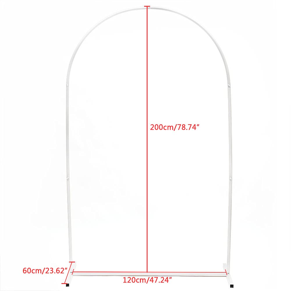 2M×1.2M White Wedding Arch Backdrop Stand with Metal Frame & Bases - Photo Booth Background for Wedding Ceremony, Reception, Birthday Party - Perfect for Garden & Outdoor Decorations