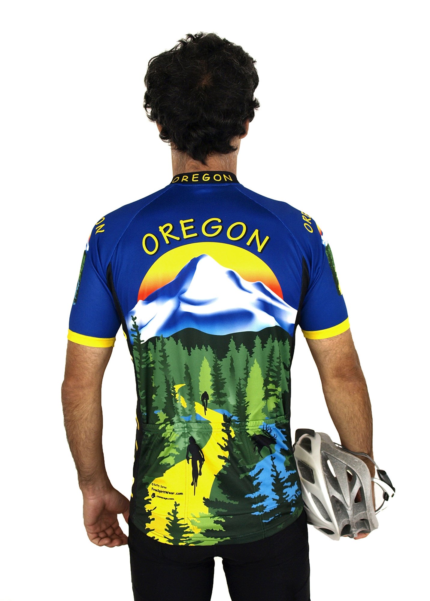Free Spirit Wear Oregon Cycling Jersey - Breathable & Moisture-Wicking Bike Shirt for Men & Women - Perfect for Road Biking, Mountain Cycling & Outdoor Sports
