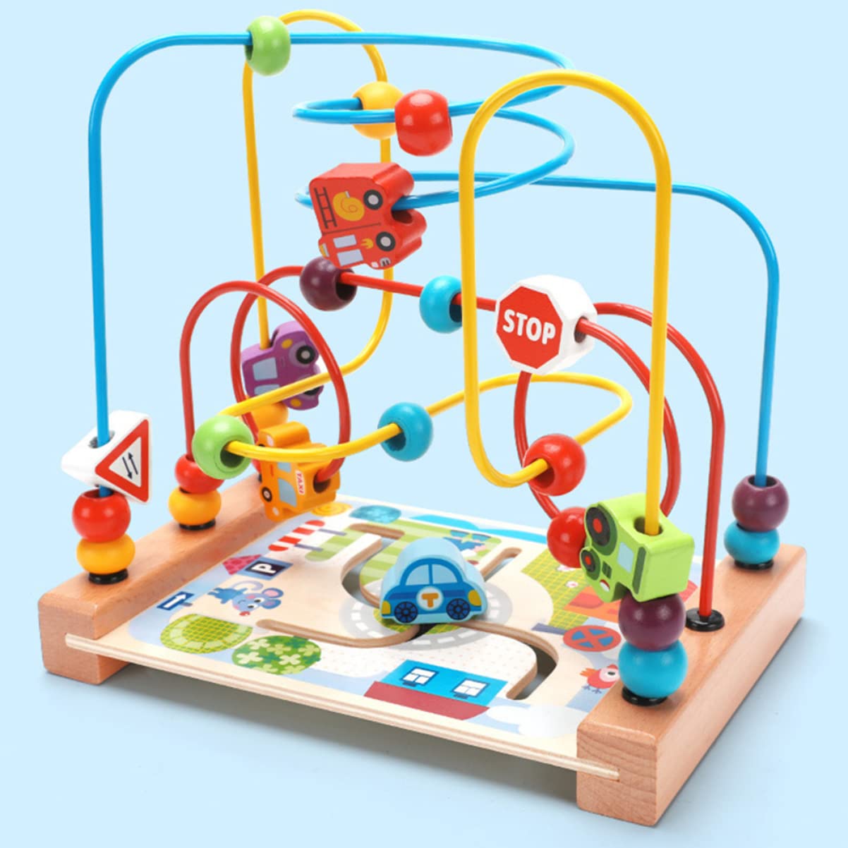 ibasenice 2 Pcs Wooden Bead Maze Roller Coaster Toy - Montessori Abacus Activity Cube for Toddlers & Kids - Educational Learning Toy for Counting & Fine Motor Skills - Perfect for Preschool Classroom, Daycare & Home Play
