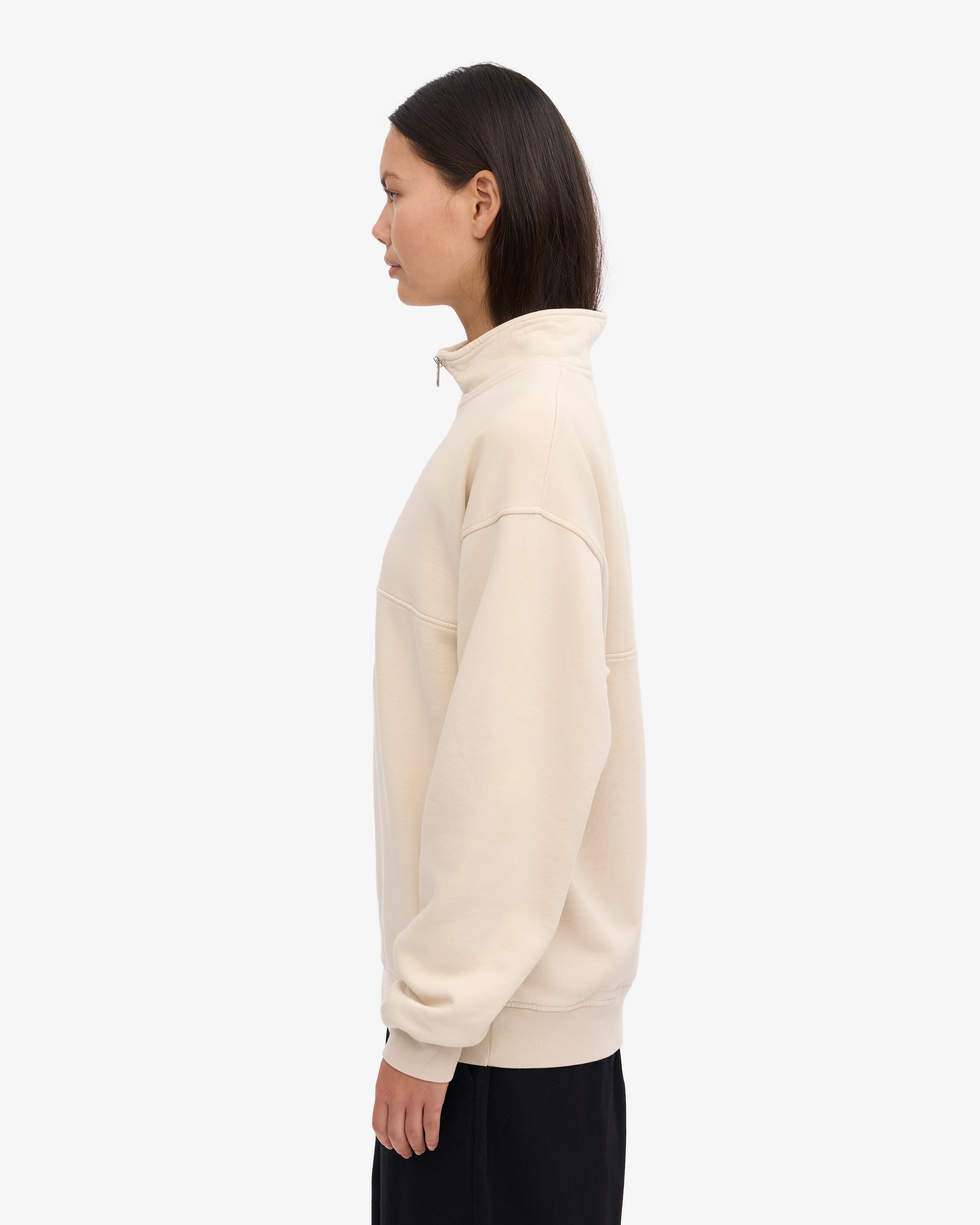 Organic Quarter Zip Sweatshirt for Men & Women | Ivory White | Comfortable & Stylish Pullover for Casual Wear, Outdoor Activities & Workouts