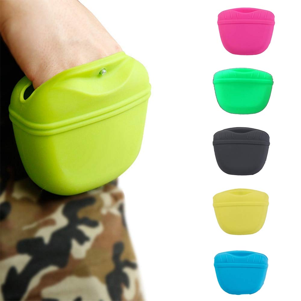 **Silicone Dog Treat Pouch - Waist Clip-On Feeder Bag for Puppy & Dog Training - Durable Pet Accessories for Small & Large Dogs - Perfect for Outdoor Walks, Hiking & Obedience Classes**