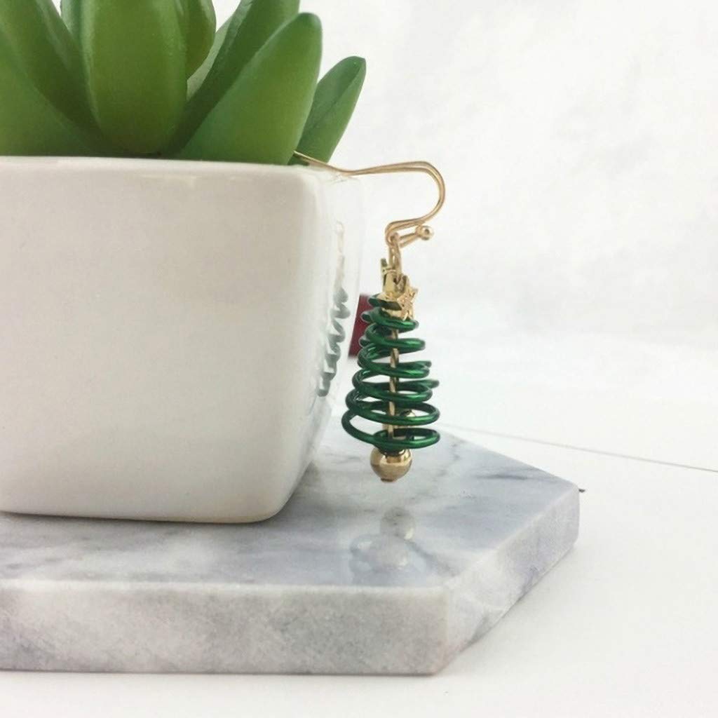 Stylish Gold and Silver Hoop Earrings for Women - Trendy Christmas Dangle Drop Earrings with Green Charm Ball | Perfect for Holiday Parties, Gift Giving & Everyday Wear (One Size)