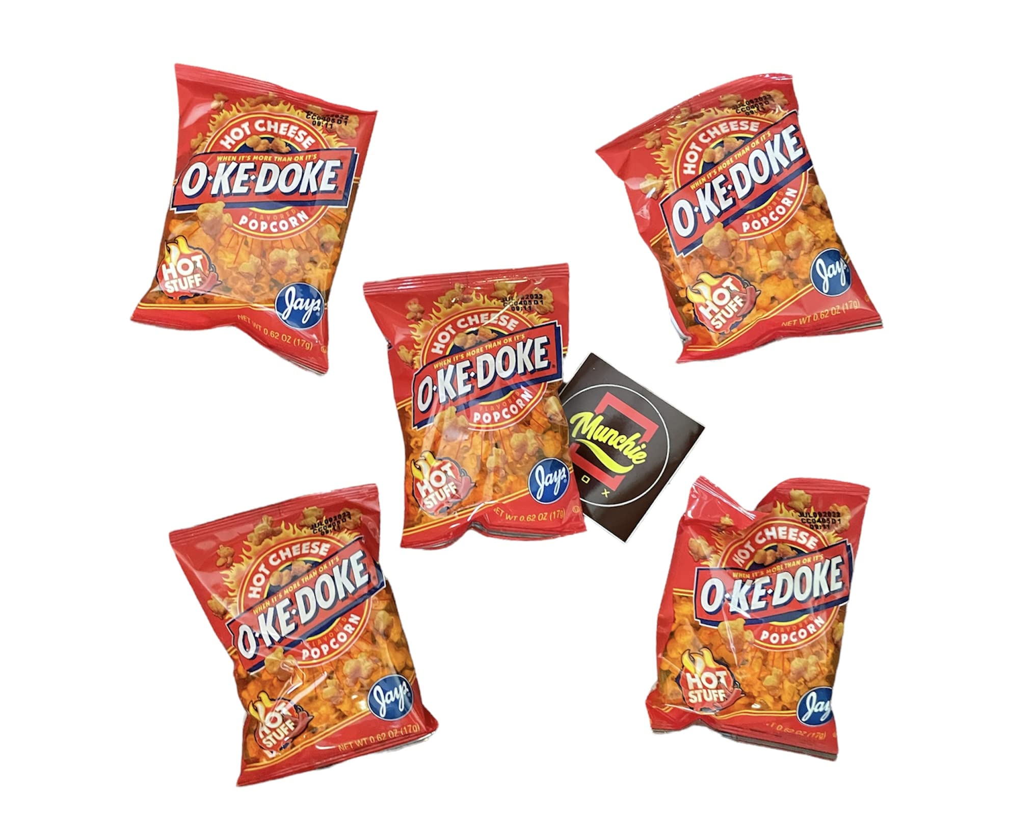 JAY'S O'KE DOKE Popcorn - Cheese & Hot Cheese Variety Pack (5 x 0.625 Oz Bags) | Movie Night Snacks, Party Favors & Office Treats