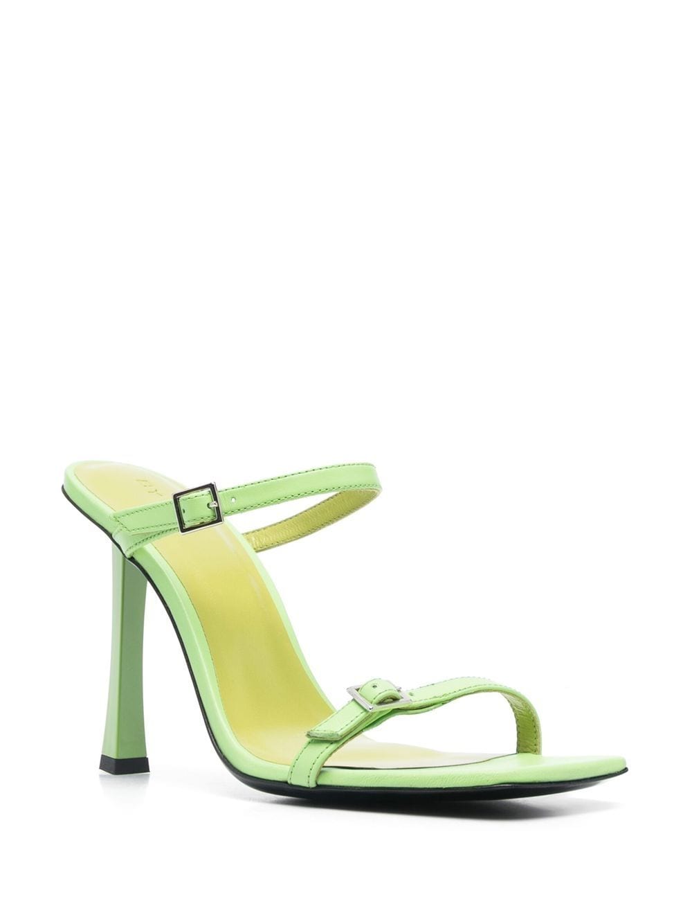 BY FAR PRE Sandals for Women - Green Leather Strappy Sandals | Comfortable Summer Shoes for Beach, Vacation & Casual Outings