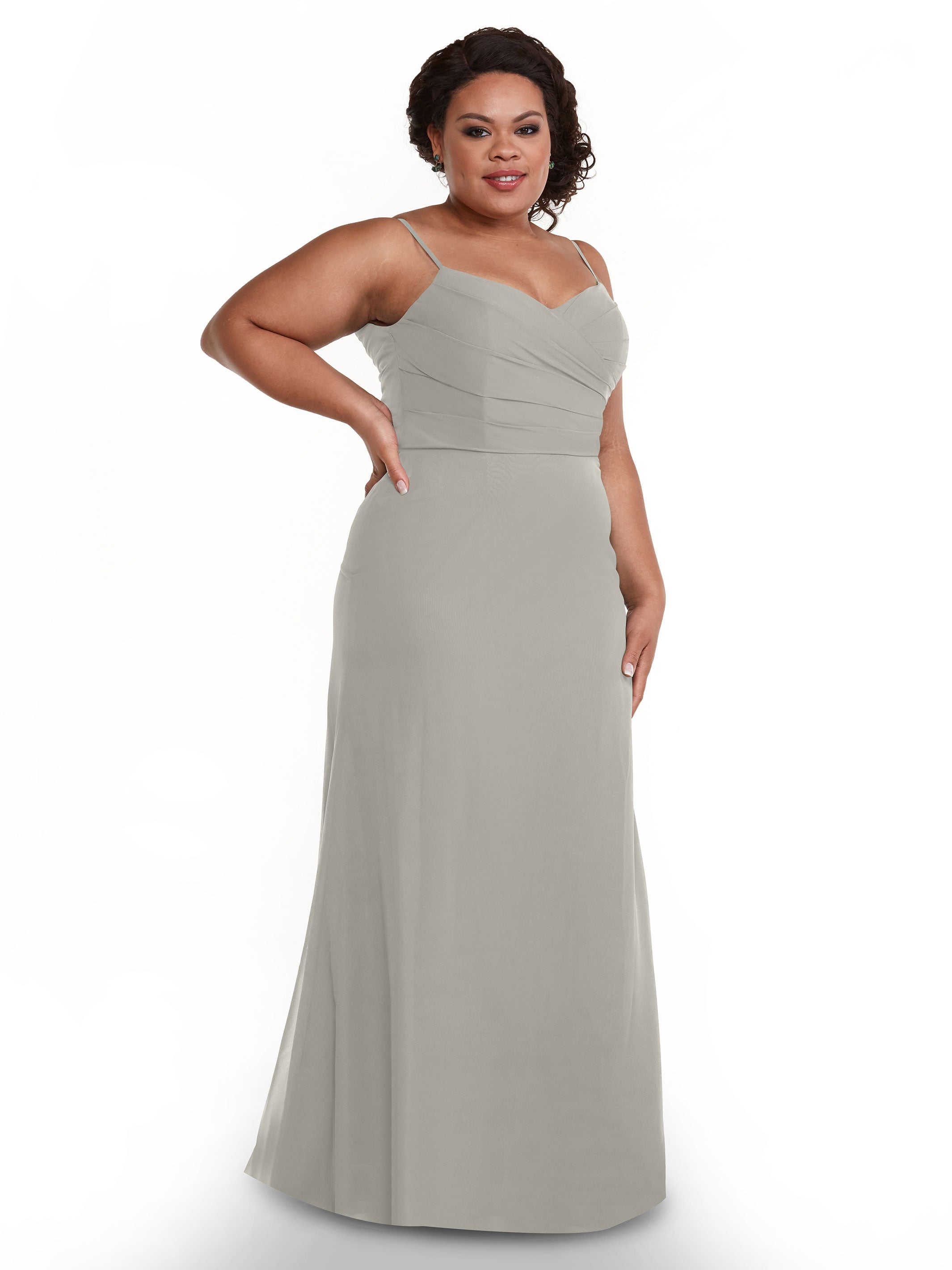 Elegant 80169 Chiffon Sheath Bridesmaid Dress with Pleated Bodice - Perfect for Weddings, Formal Events & Special Occasions