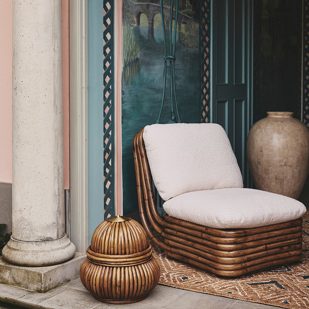 Bohemian 72 Lounge Chair - Handwoven Rattan Outdoor Patio Furniture for Garden, Poolside & Beach Relaxation | Comfortable Boho Style Seating with Cushions