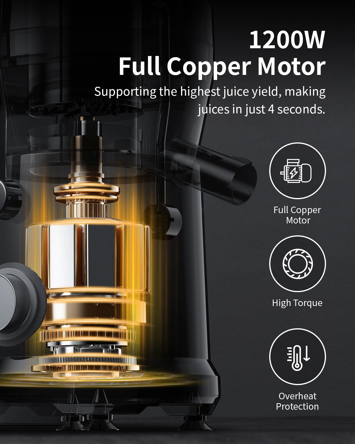 GDOR Powerful 1200W Juicer with 3.2