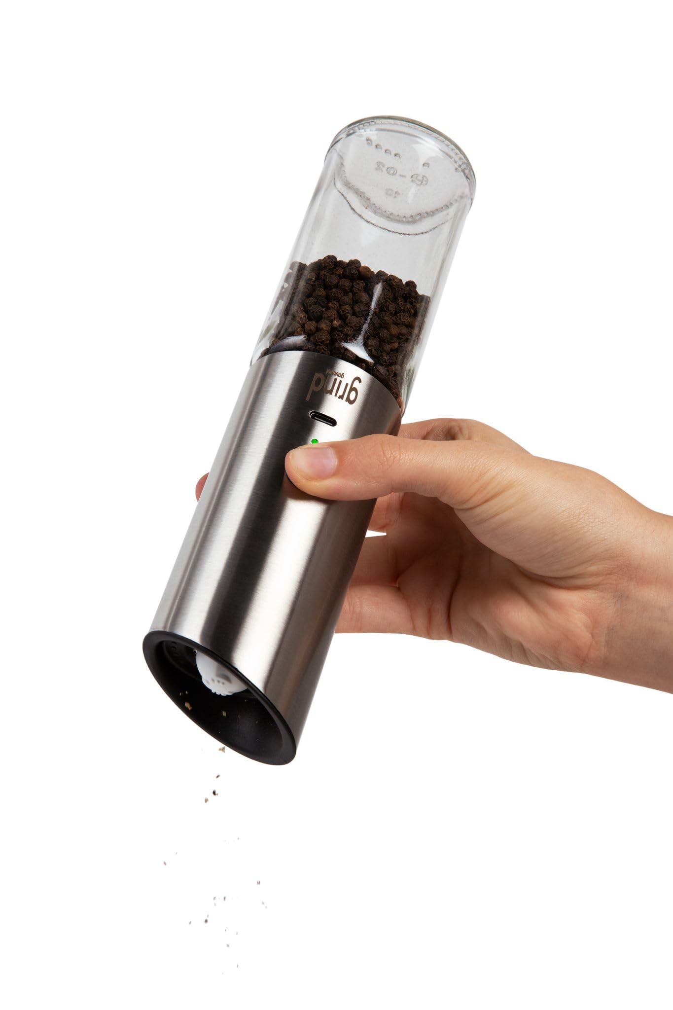 Premium Automatic Electric Salt & Pepper Grinder Mill - USB Rechargeable, Adjustable Coarseness, One-Hand Operation, Stainless Steel - Perfect for Kitchen, Dining Table & Outdoor Cooking