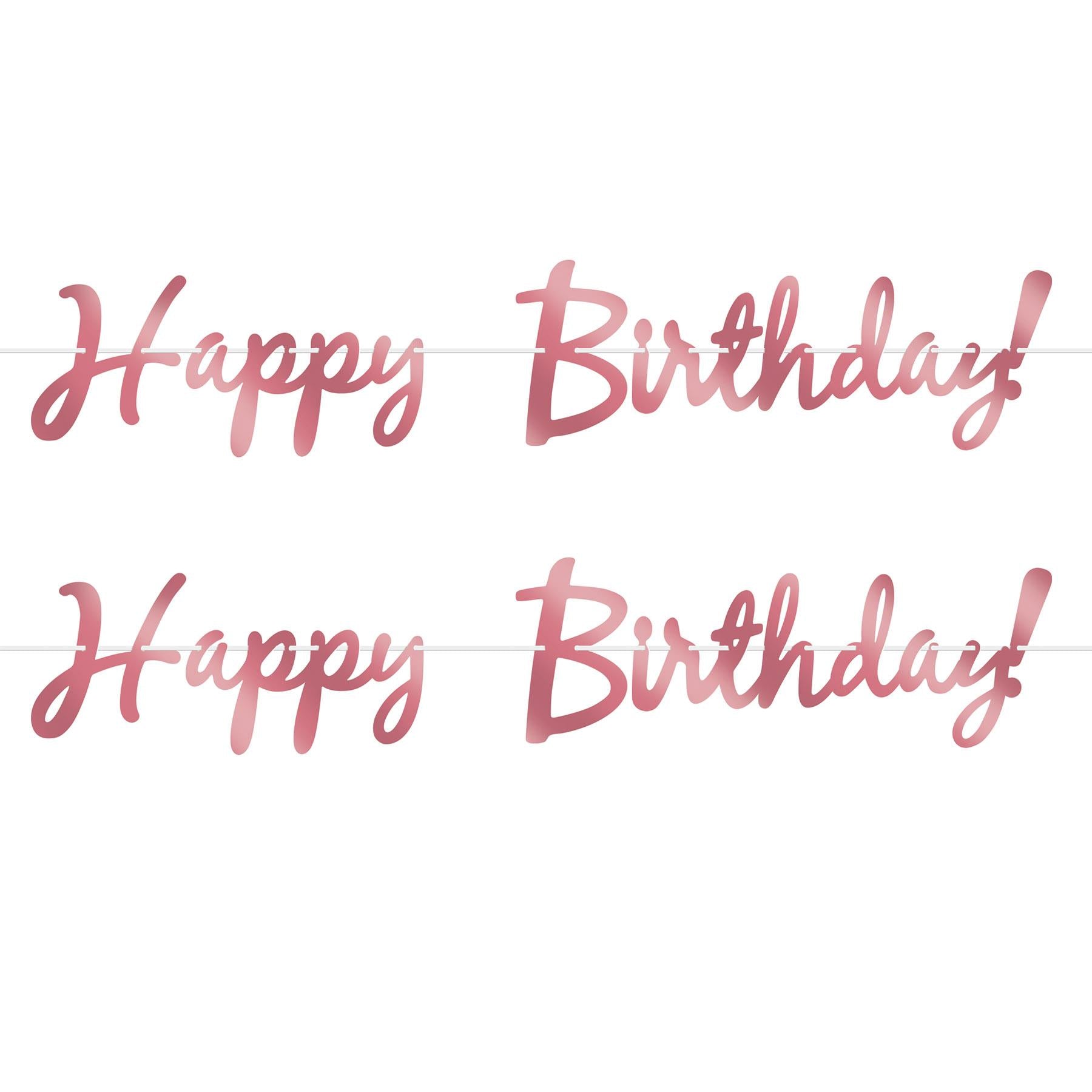 12 Pack Beistle Foil Happy Birthday Party Streamers - Rose Gold Decorations for Birthday Parties, Baby Showers & Celebrations