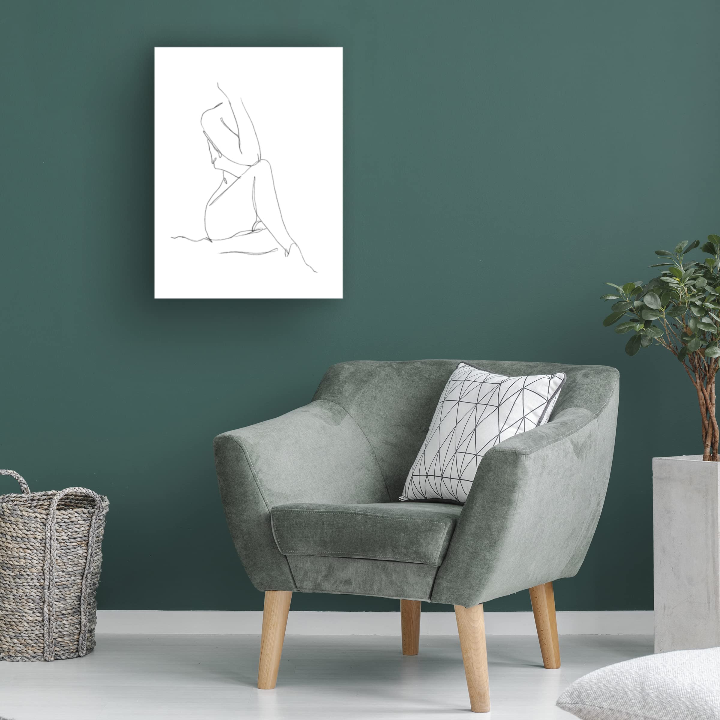 Trademark Fine Art 'Nude Contour Sketch I' Canvas Wall Art by Ethan Harper - Elegant Figure Drawing for Living Room & Bedroom Decor