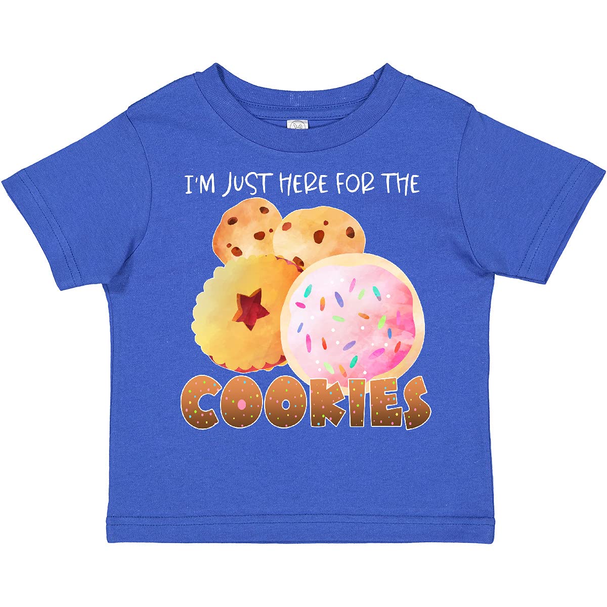 Inktastic 'I'm Just Here for The Cookies' Funny Toddler T-Shirt - Cute & Comfortable Cotton Tee for Kids Birthday Parties & Family Gatherings