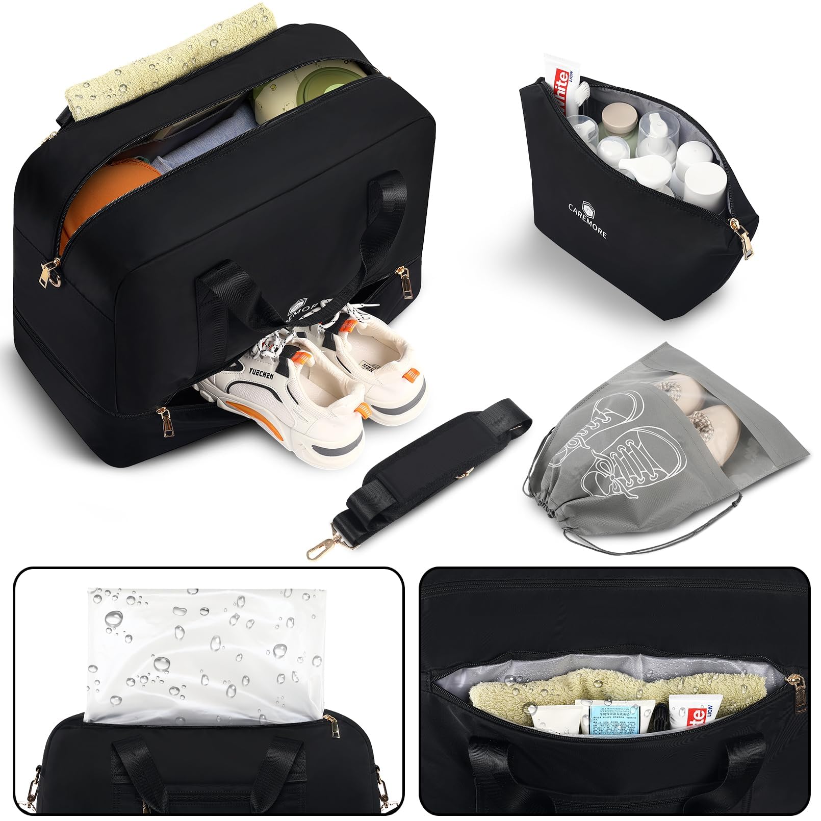 Stylish Weekender & Duffle Travel Bag for Women & Men - 21’’ Carry-On with Shoe Compartment, Perfect for Gym, Airline Personal Item & Overnight Trips (Brown) - Ideal for Business Travel, Weekend Getaways & Sports Activities