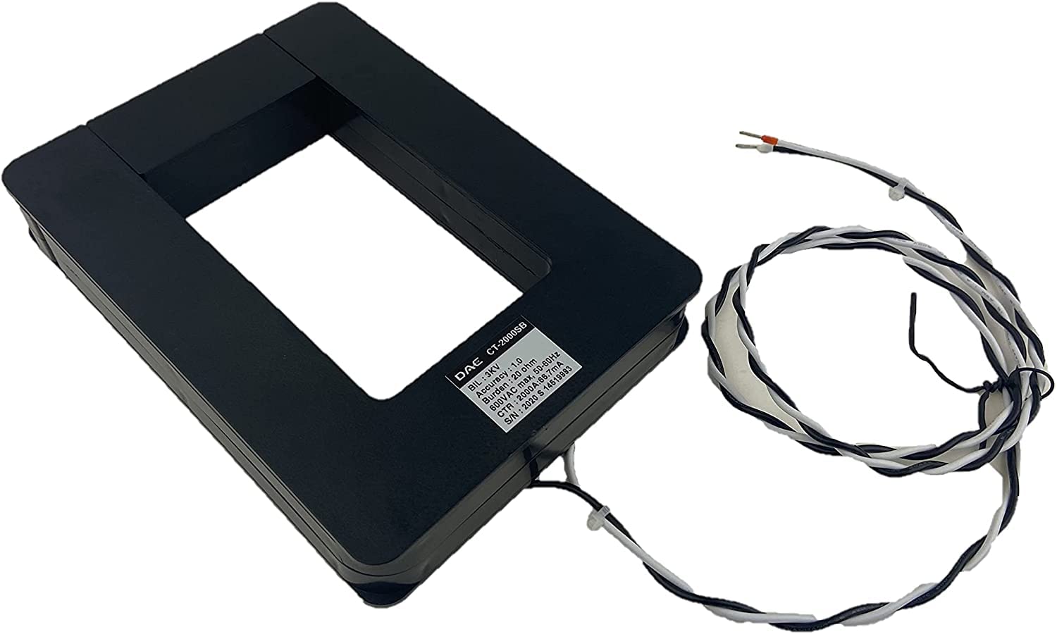 DAE CT-2000SB 2000A Split Core Current Transformer (2000A:66.7mA) with 3x5 Inch Inner Dimension - Perfect for Solar Panel Monitoring, Energy Management Systems & Industrial Electrical Measurements