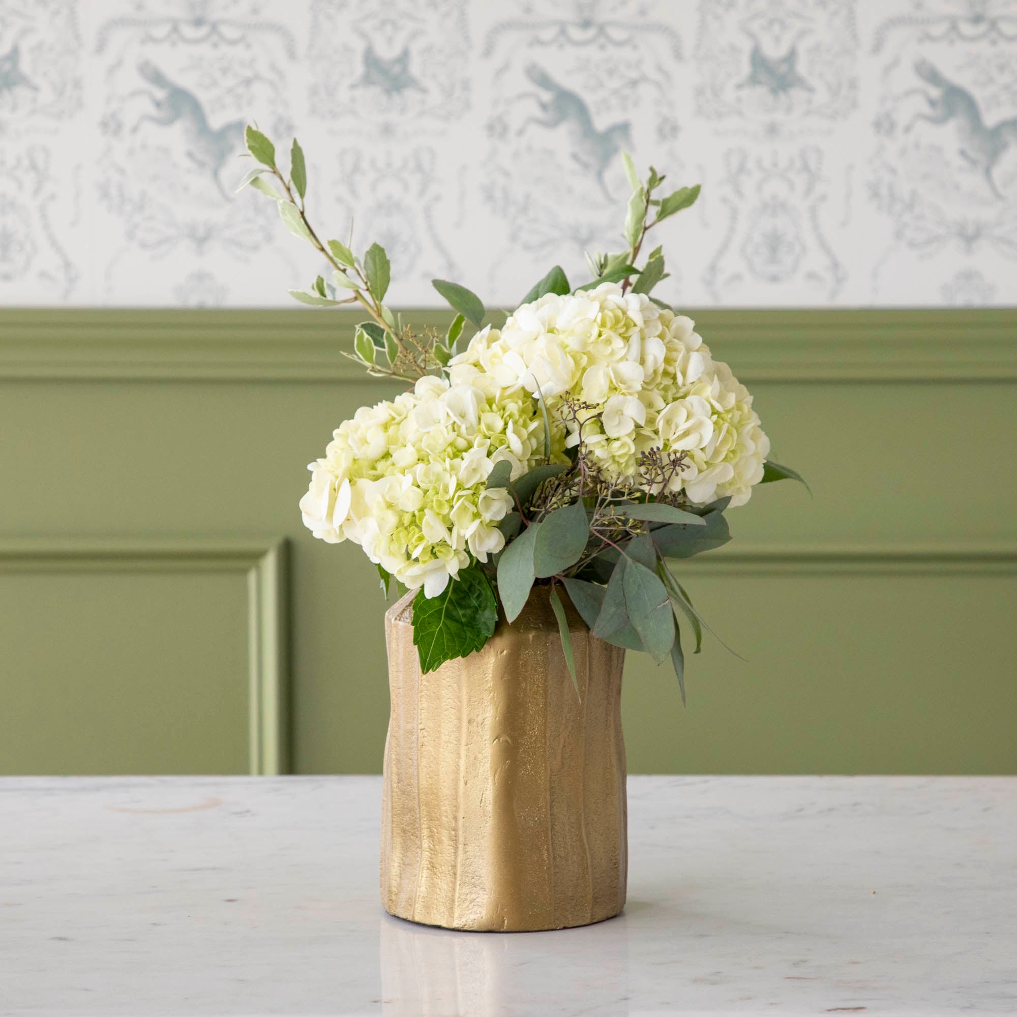 Croft Brass Vase - Elegant Handcrafted Decorative Vase for Home & Office Decor - Perfect for Centerpieces, Wedding Gifts & Interior Design