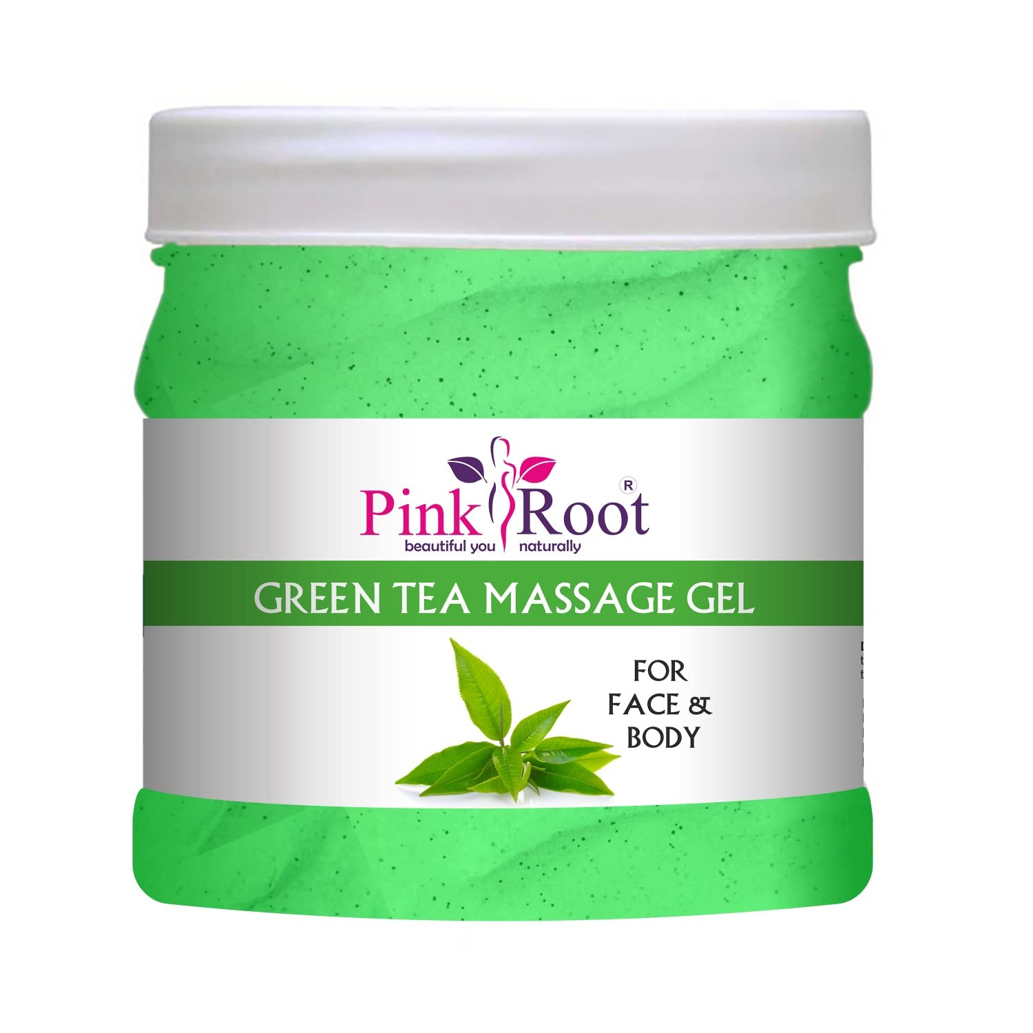 Organic Pink Root Green Tea Massage Gel & Activated Charcoal Mask Set - 500ml Each for Skin Detox & Relaxation | Spa, Facial, Body Care at Home