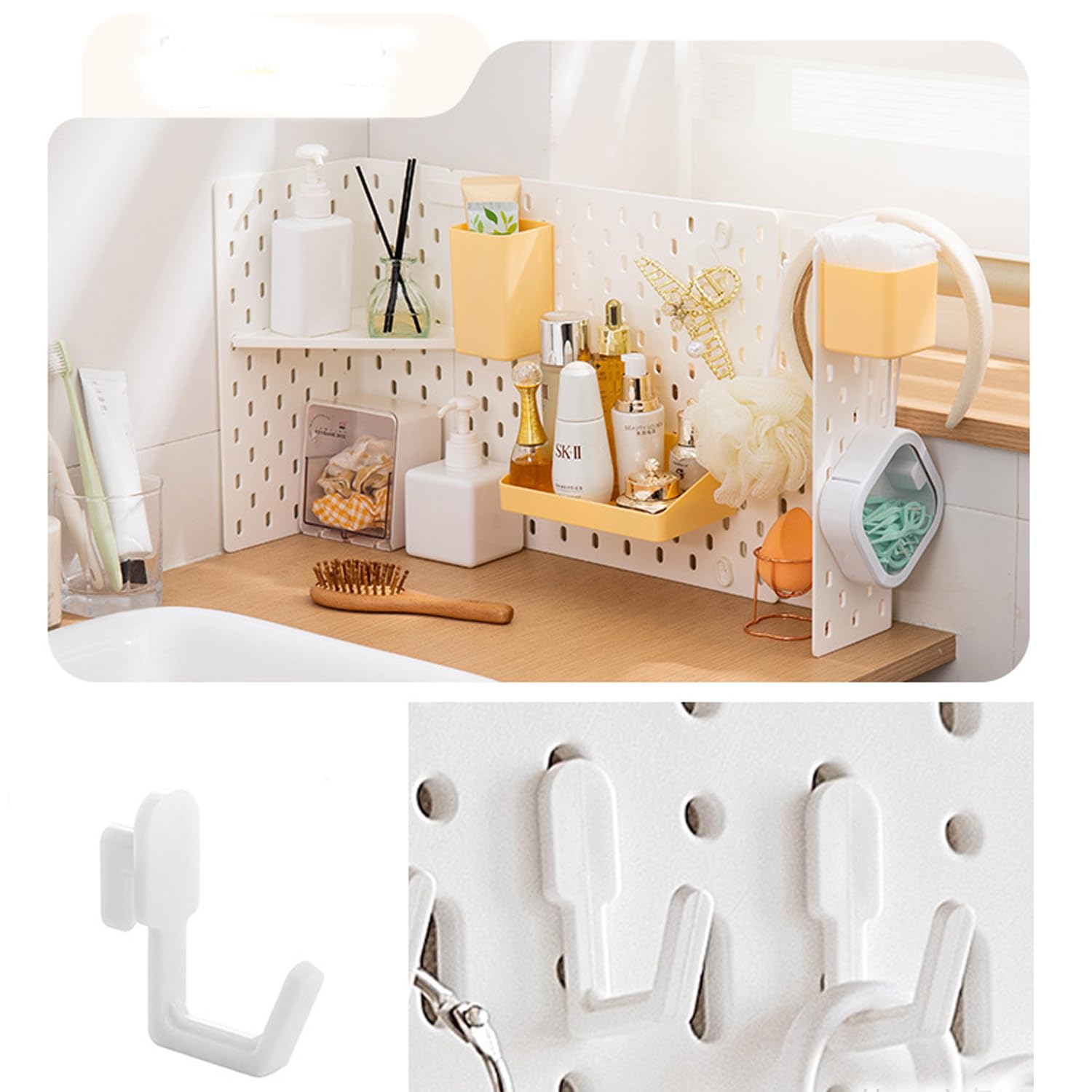20Pcs J-Shaped Plastic Peg Hooks for Pegboard (12x3.8cm) - Heavy Duty Wall Hooks for Kitchen, Retail Stores, Garage Workbenches, Storage Rooms & Shed Organization - Perfect for Hanging Tools, Utensils & Supplies