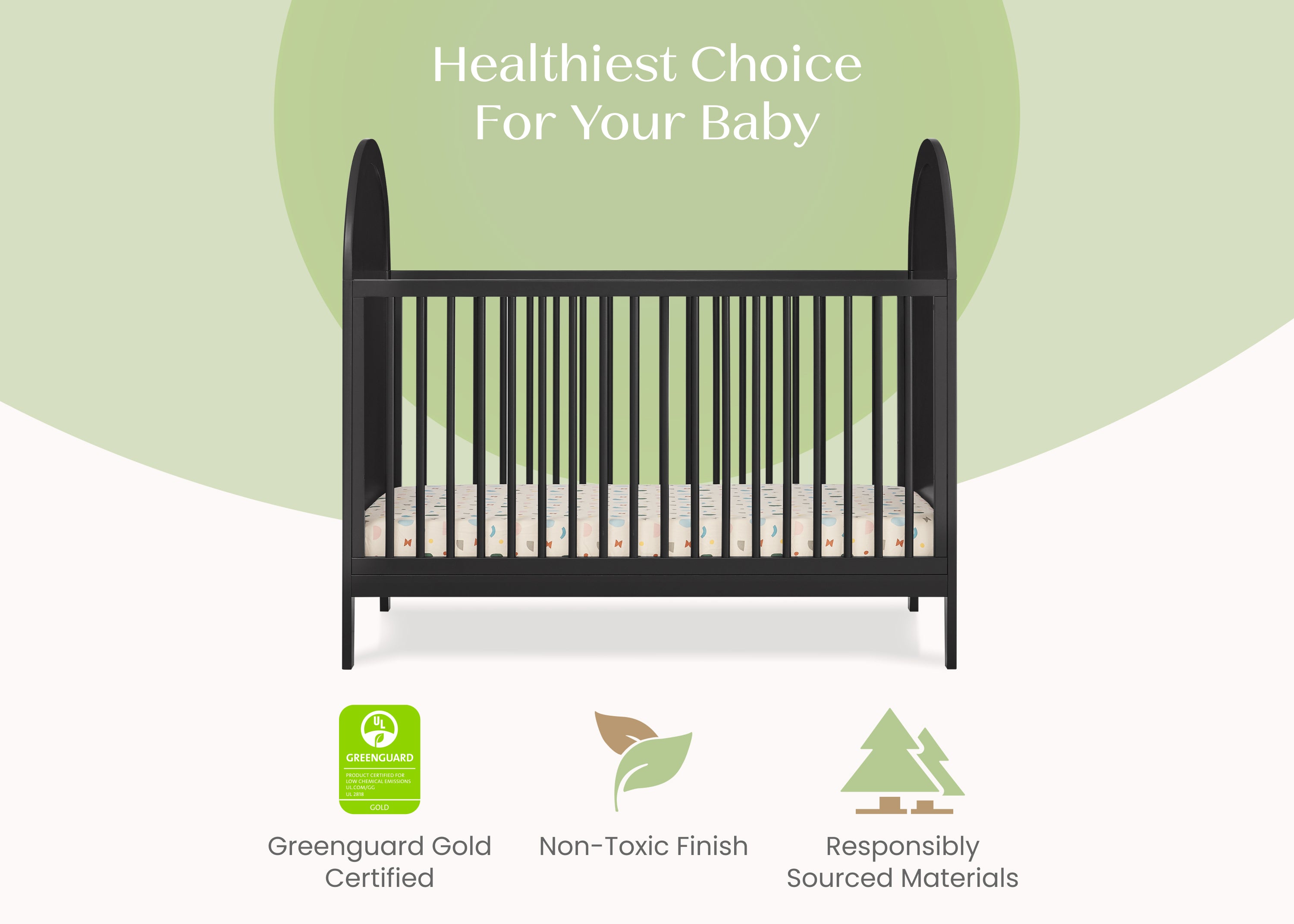 Eloise 4-in-1 Convertible Baby Crib - Toddler Bed, Daybed & Full-Size Bed Conversion - Safe Nursery Furniture for Newborns to Teens - Perfect for Bedrooms, Daycare & Guest Rooms