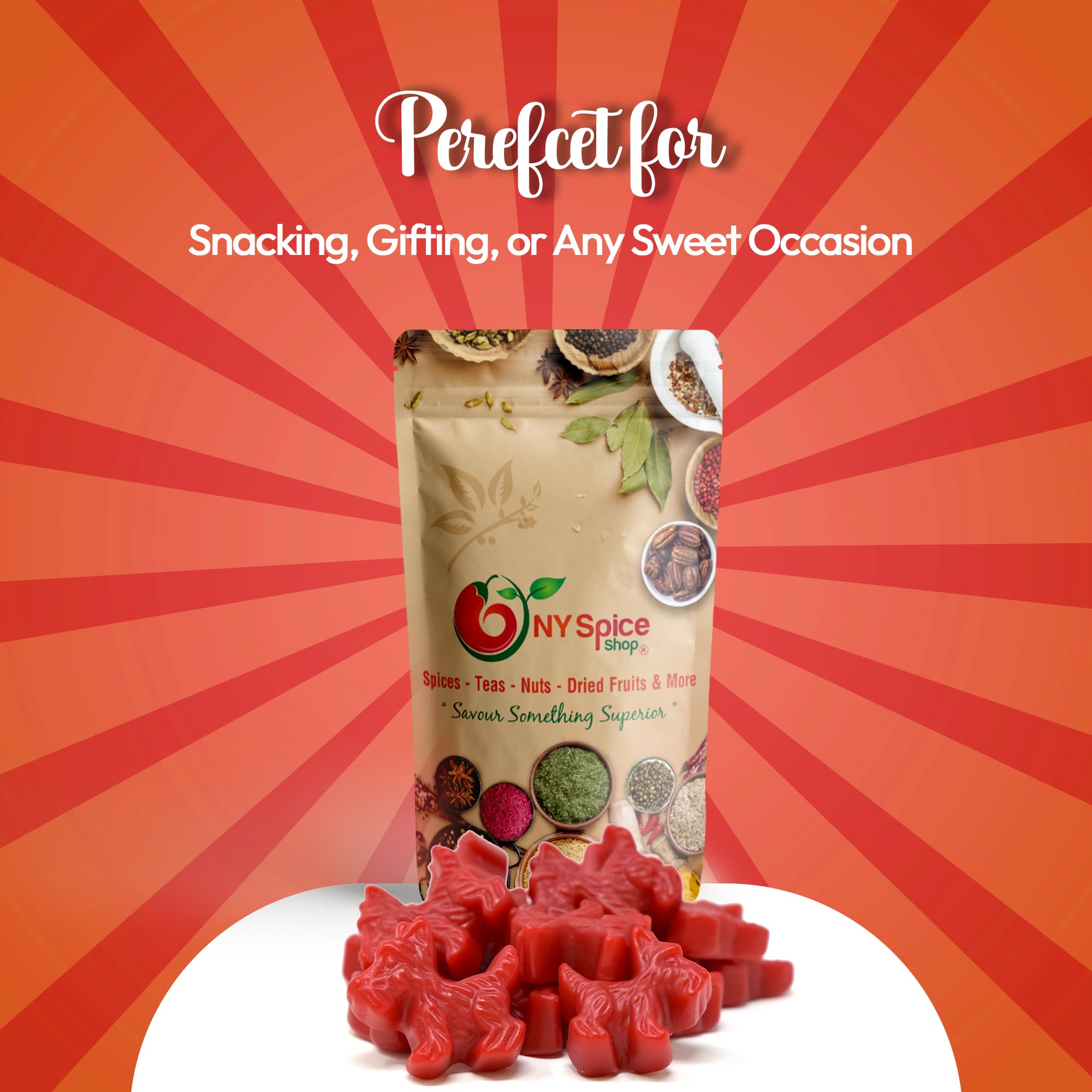 NY SPICE SHOP 1 Pound Red Licorice Scottie Dogs - Strawberry Flavored Liquorice Candy | Bulk Old Fashioned Australian Treats for Parties, Movie Nights & Gift Baskets
