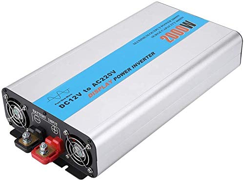2000W Pure Sine Wave Power Inverter DC 12V to AC 220V - Solar Converter for Laptops, Camping, RV, Car, iPhone, iPad & Smartphones - Perfect for Outdoor Adventures, Road Trips & Emergency Power Backup