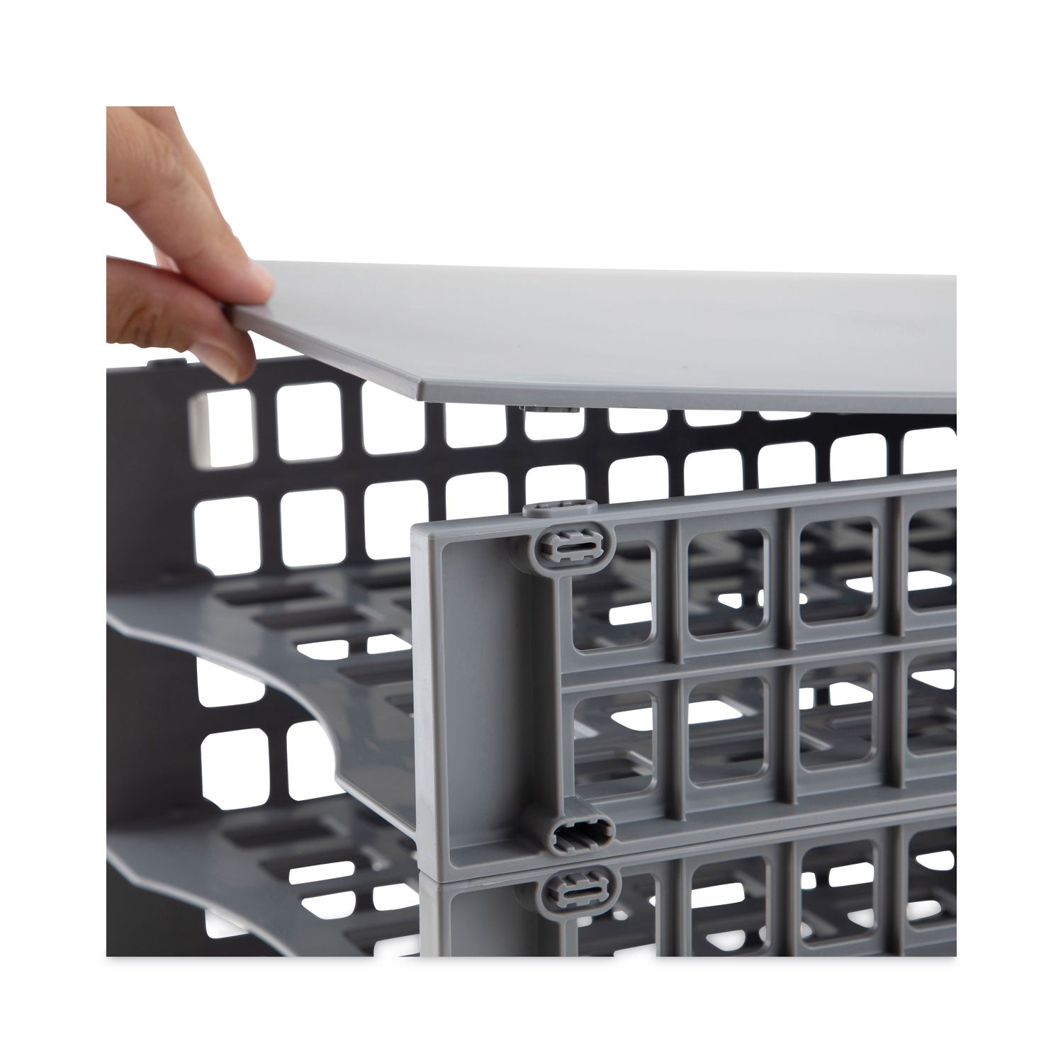 Advantus Snap Configurable Tray System - 12 Compartments Organizer, 22.75 x 9.75 x 13 Inches, Gray Storage Bin for Office, Garage, Workshop & Craft Supplies