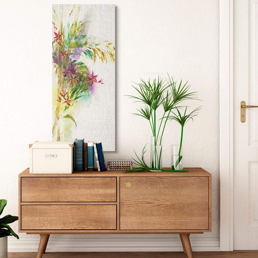 Stupell Industries Tropical Flower Bouquet Abstract Green Purple Canvas Wall Art - 20