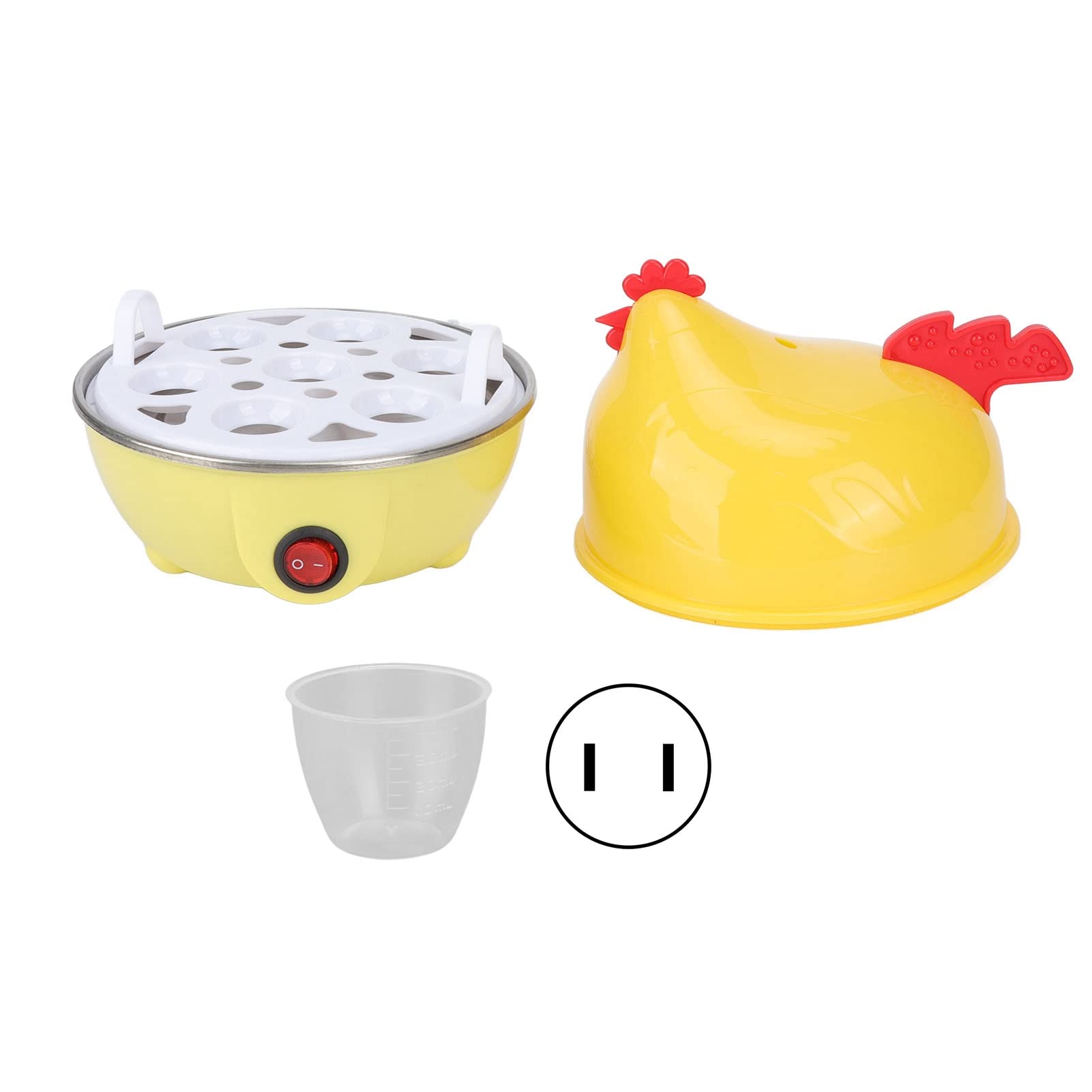 Electric Egg Cooker - 7 Egg Capacity, Automatic Shut Off, Fast Boiling, Hard/Soft Boiled Eggs - Perfect for Breakfast, Meal Prep & Keto Diet - Cute Chicken Shape Mini Kitchen Appliance