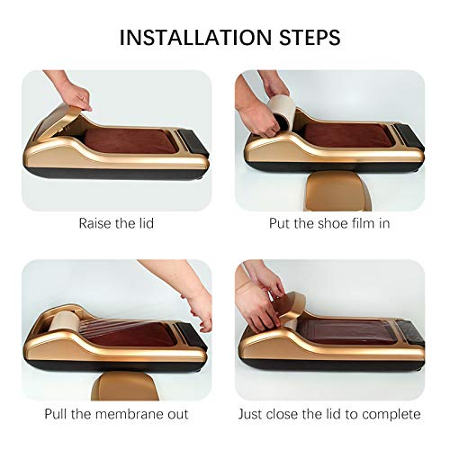 Automatic Shoe Cover Dispenser Machine with 600pcs Disposable Plastic Shoe Covers for Home, Office, Hotel - Gold | Keep Floors Clean in Medical Clinics, Warehouses & Construction Sites