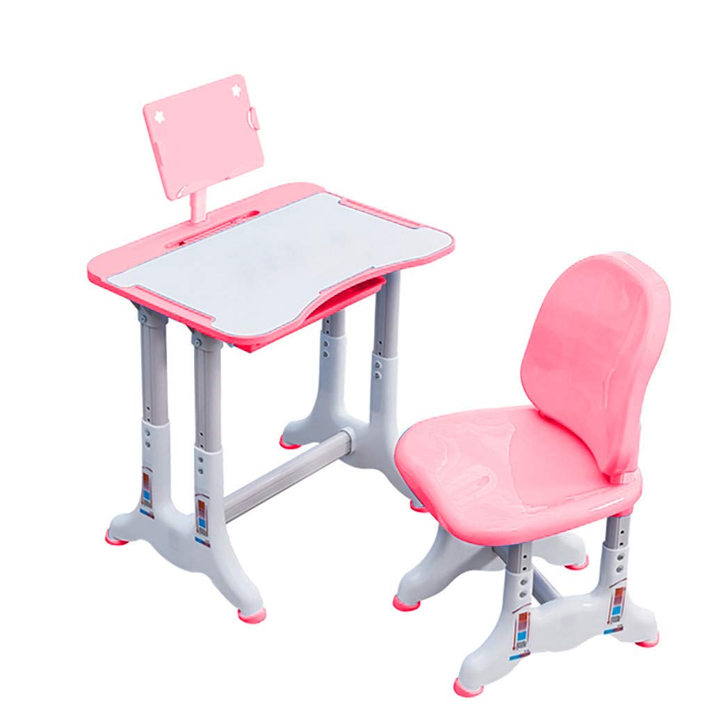Kids Study Desk and Chair Set - Adjustable Height Ergonomic Writing Desk with Skort Design for Boys & Girls - Perfect for Home, School & Online Learning
