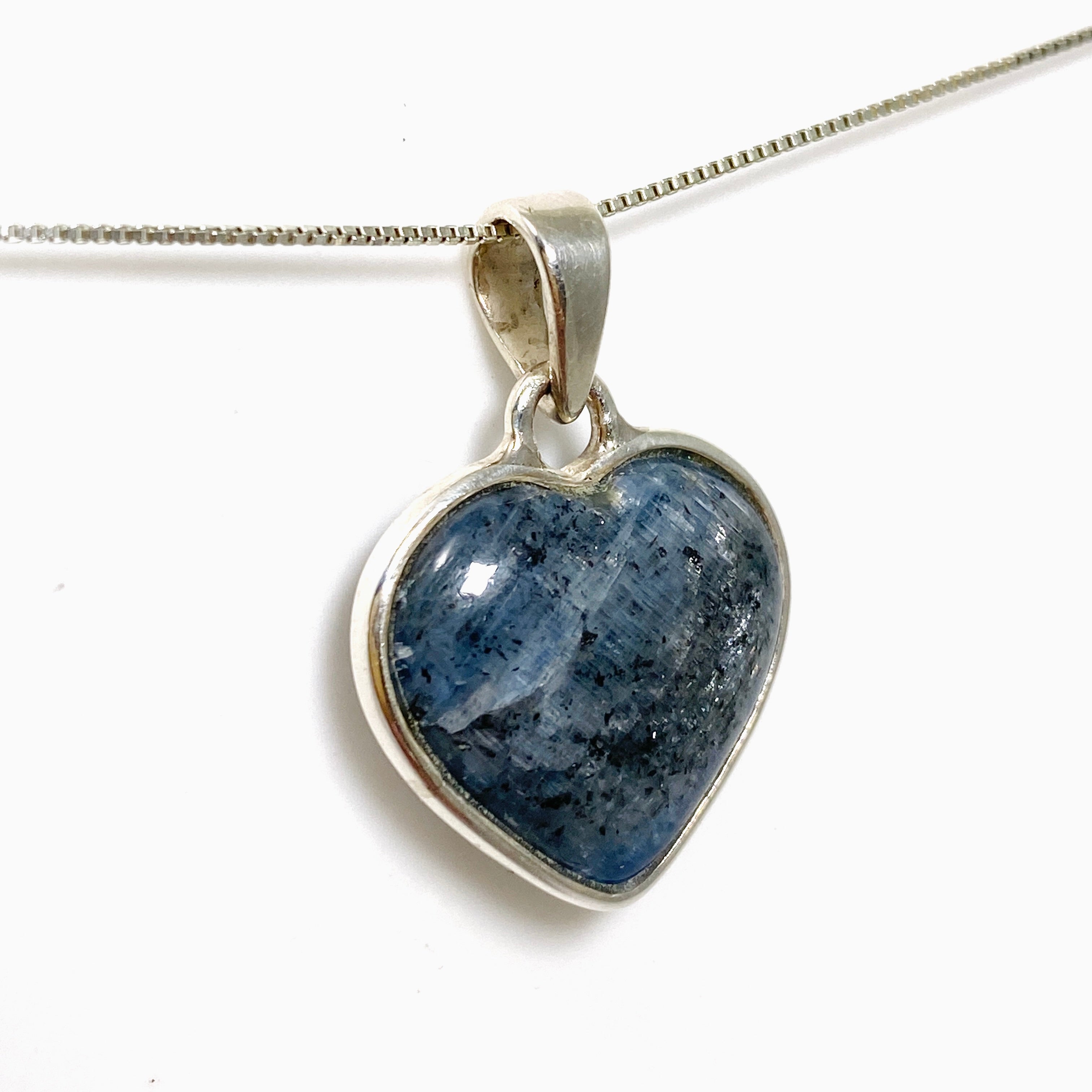 Natural Blue Kyanite Heart Cabochon Pendant Necklace - PPGJ982 - Healing Crystal Jewelry for Meditation, Energy Work & Spiritual Gifts