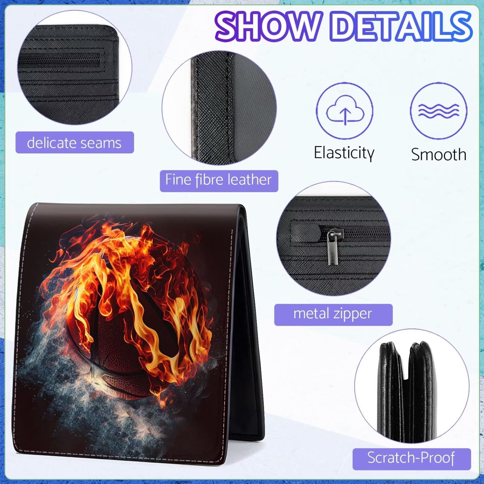 Cool RFID Blocking Leather Wallet for Boys Ages 8-15 - Bifold Design with Card Slots, Coin Pocket & ID Window - Perfect Birthday & Christmas Gift for Teens | School, Travel & Everyday Use